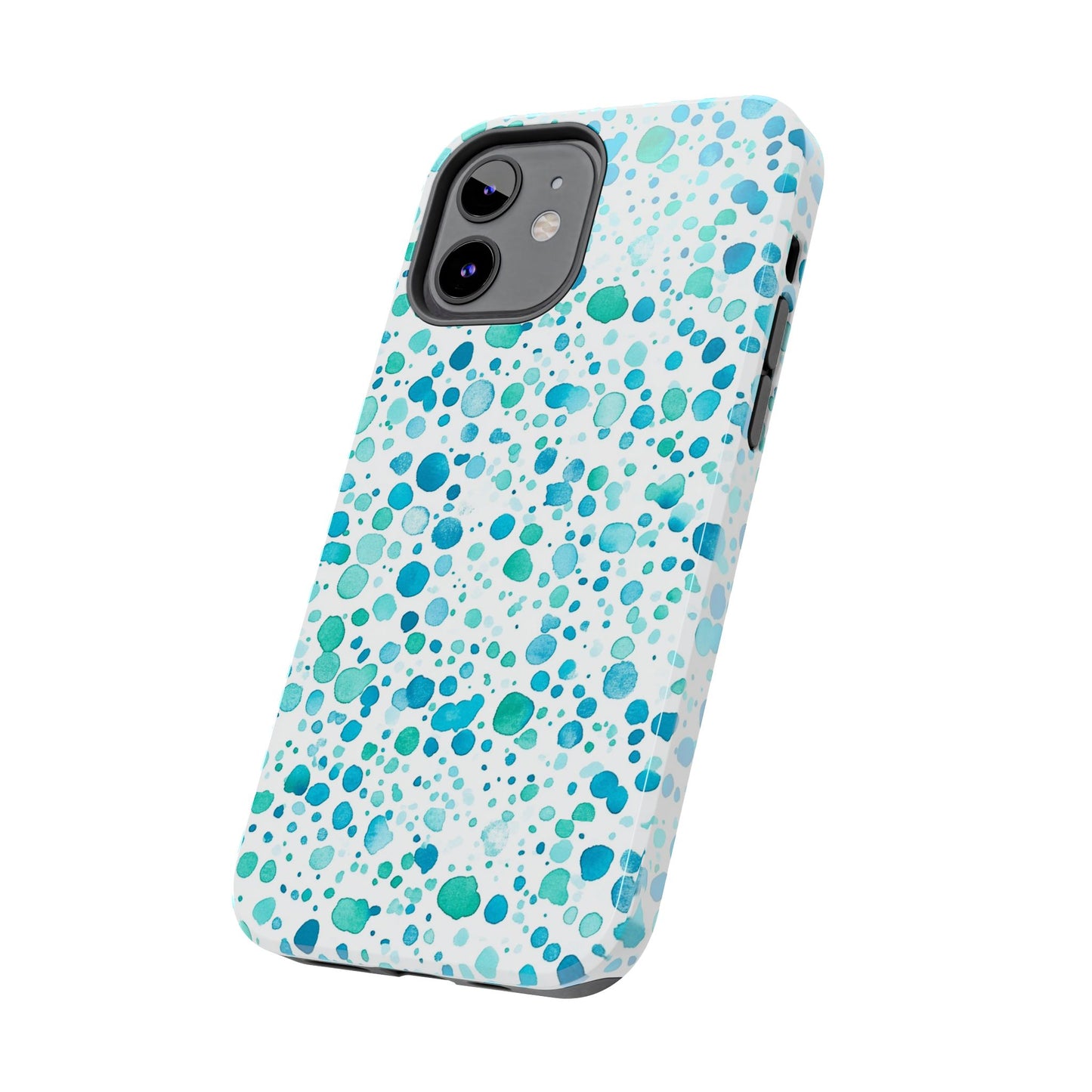 Trendy Spots | Aqua Watercolor Polka Dots