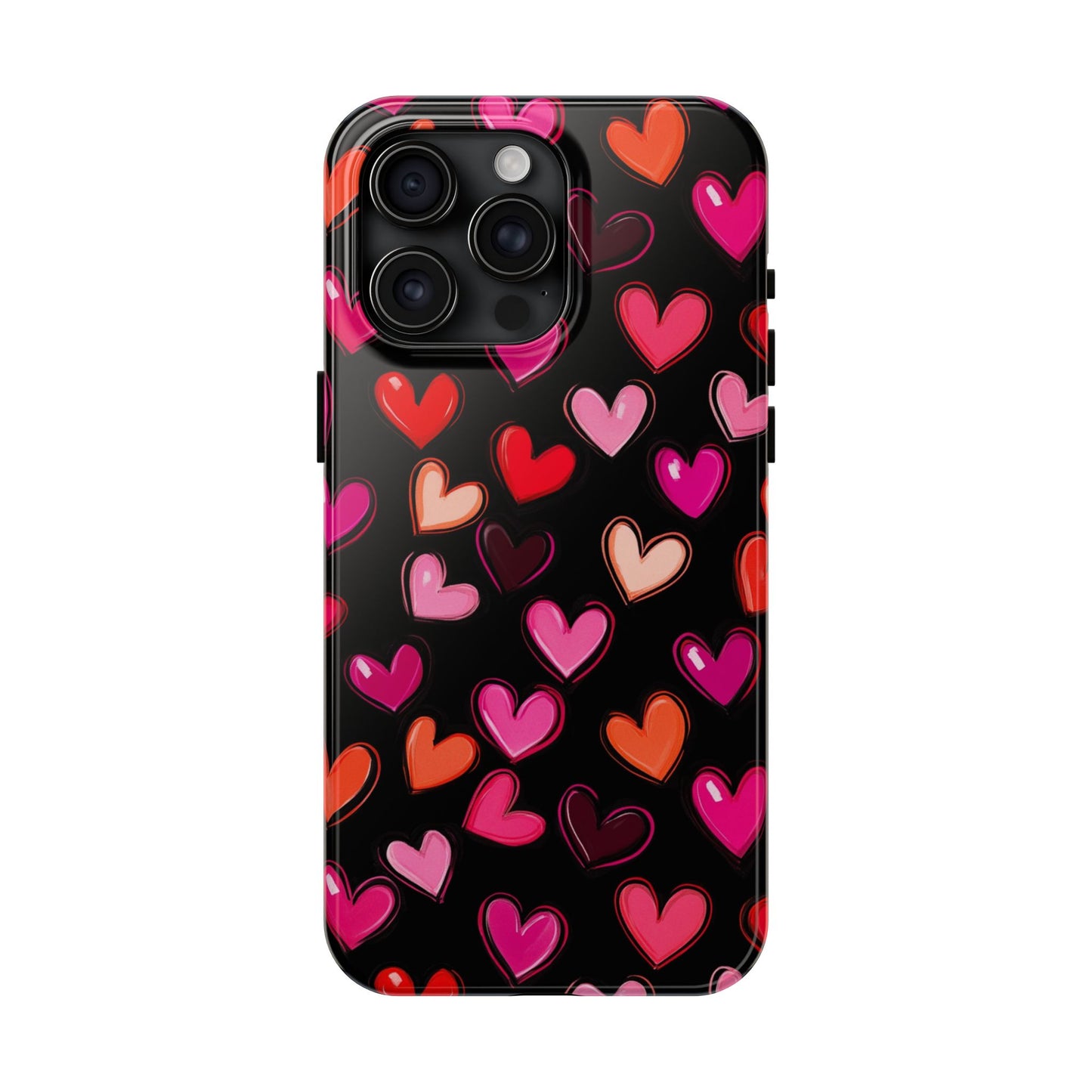 Love is in the Air | Colorful Hearts on Black