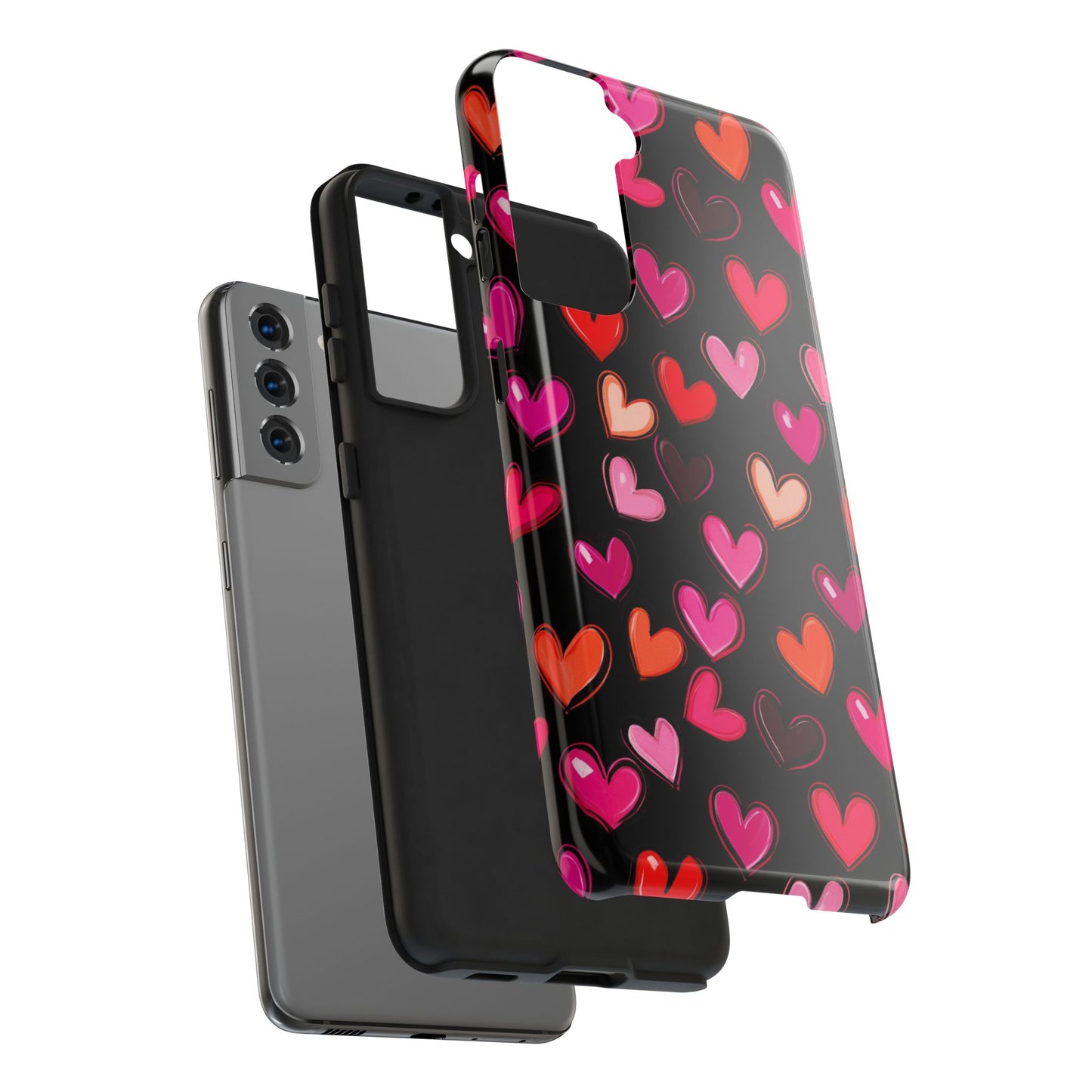 Love is in the Air | Colorful Hearts on Black