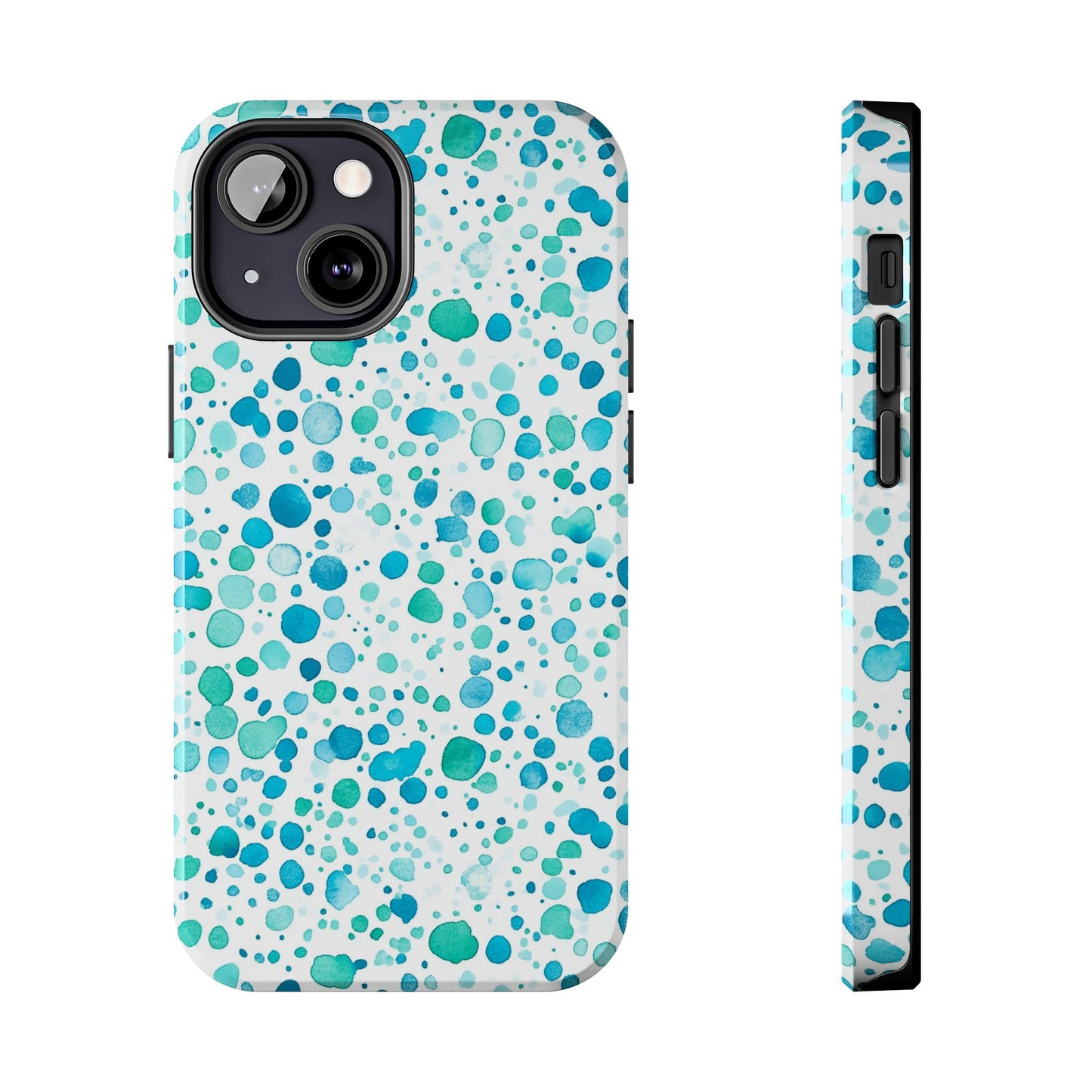 Trendy Spots | Aqua Watercolor Polka Dots