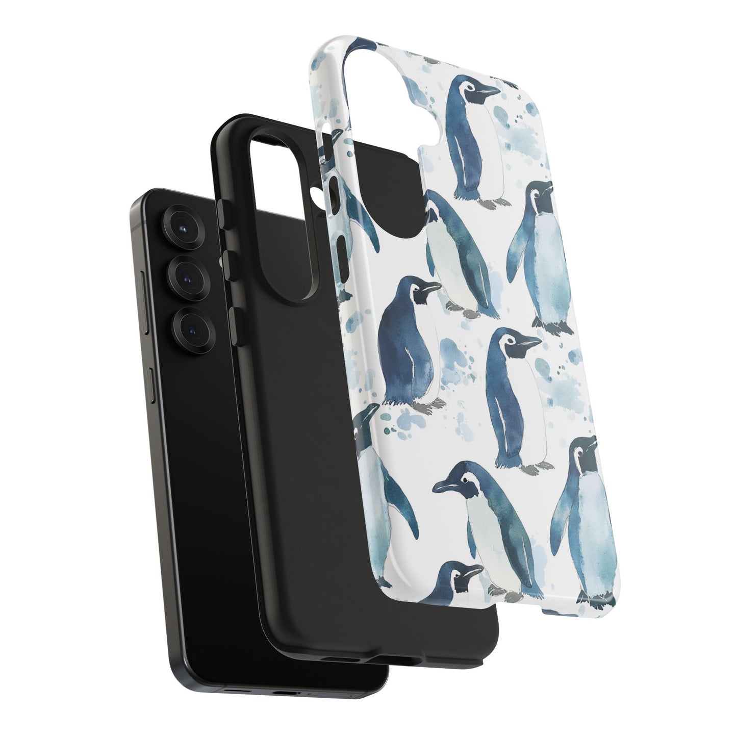 Animal Instinct | Watercolor Blue Gray Penguins