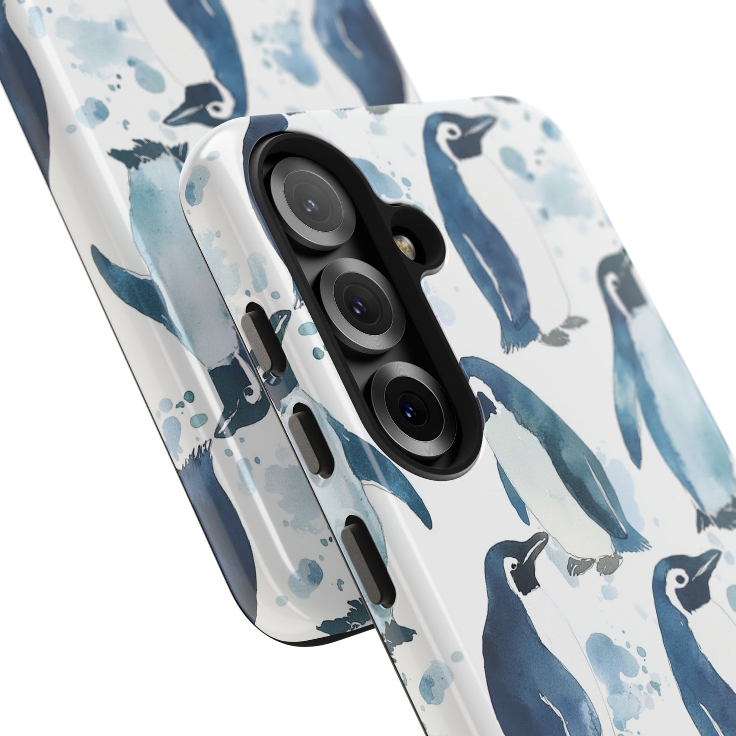 Animal Instinct | Watercolor Blue Gray Penguins