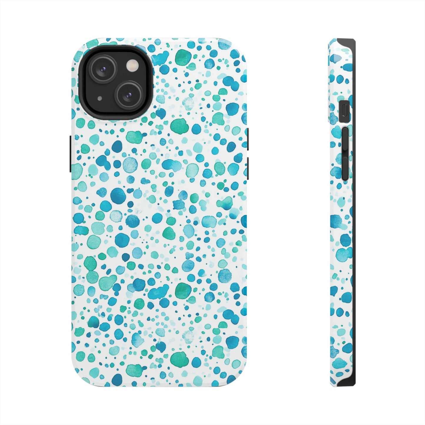 Trendy Spots | Aqua Watercolor Polka Dots