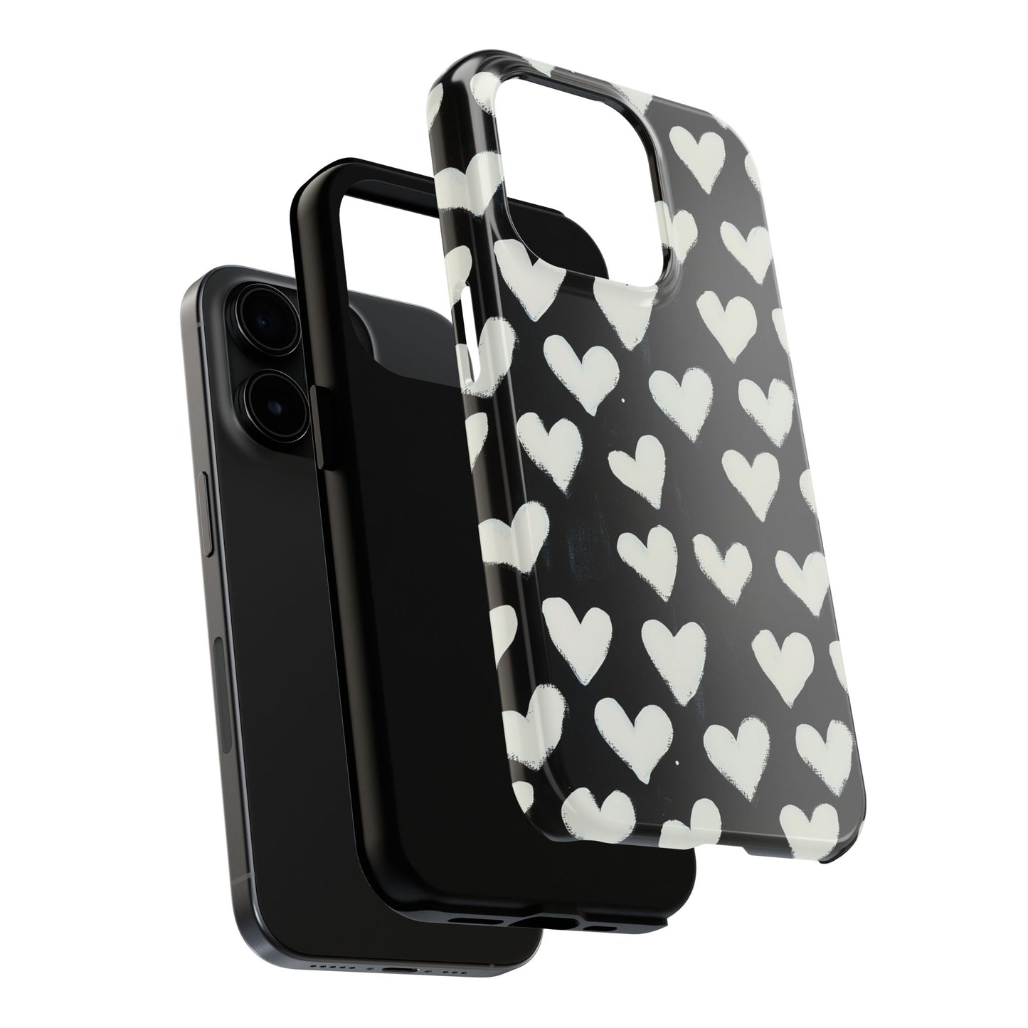 Love is in the Air | White Hearts on Black