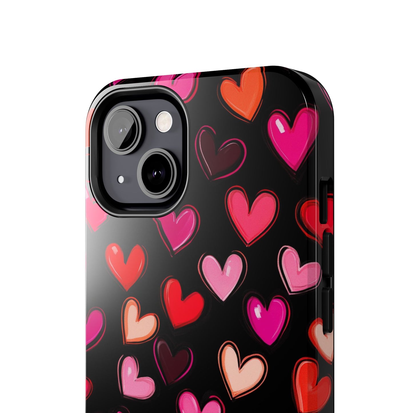 Love is in the Air | Colorful Hearts on Black