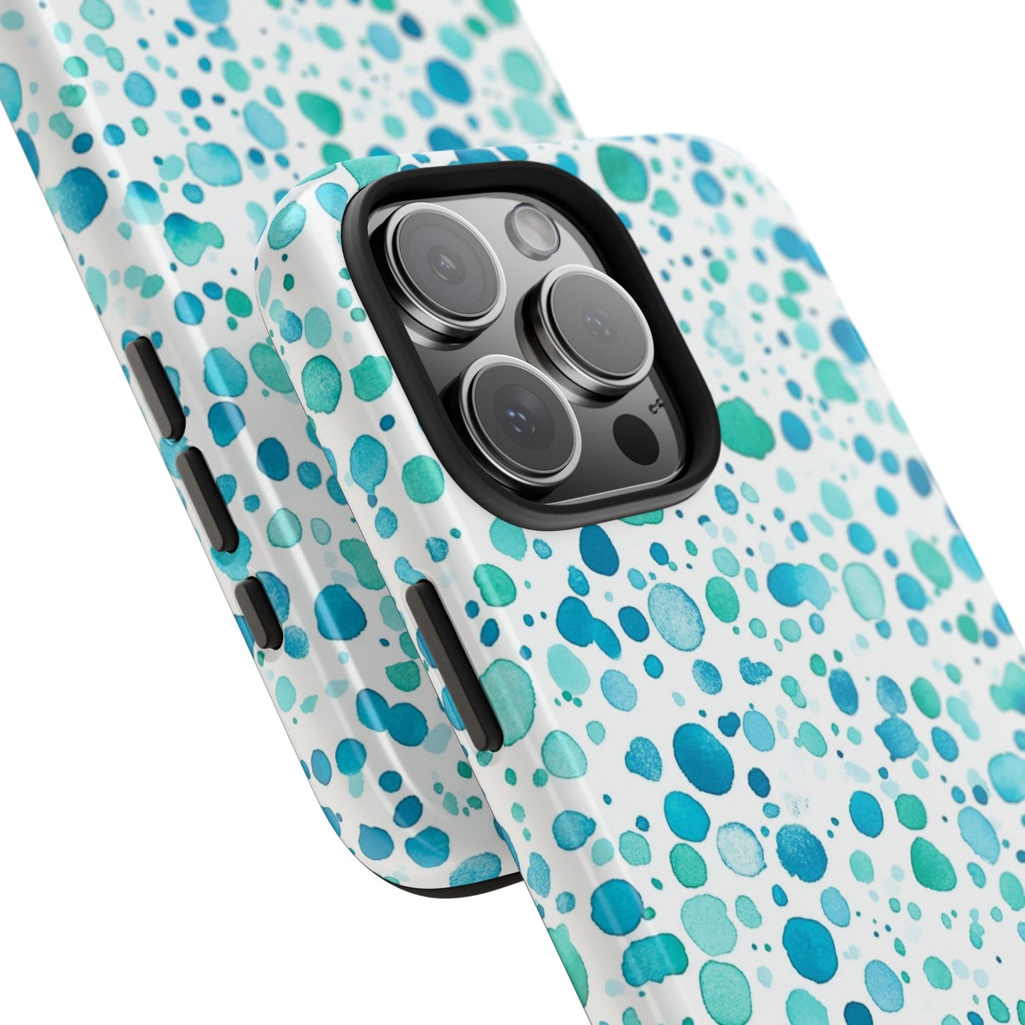 Trendy Spots | Aqua Watercolor Polka Dots