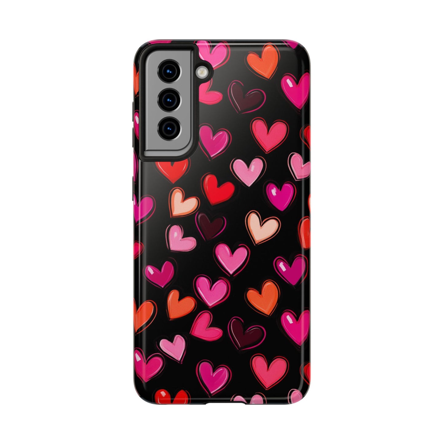 Love is in the Air | Colorful Hearts on Black