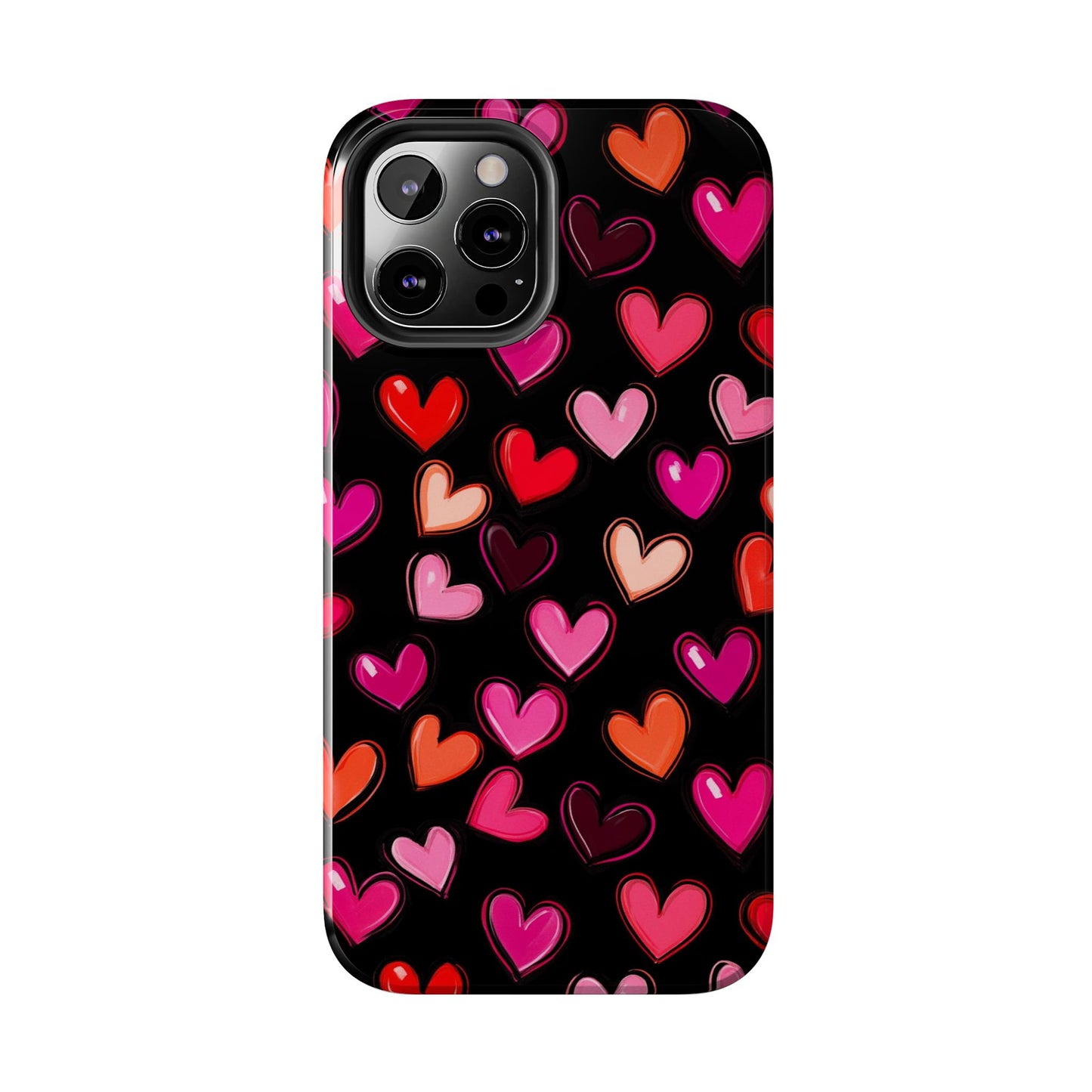 Love is in the Air | Colorful Hearts on Black
