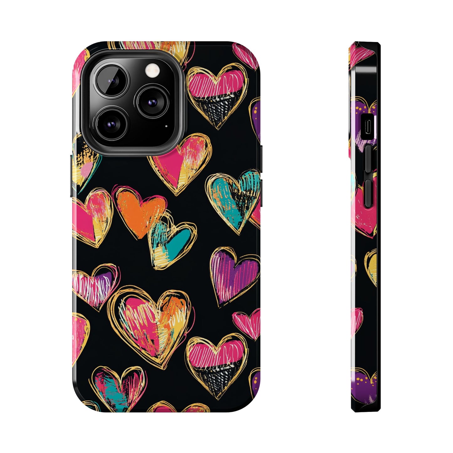 Love is in the Air | Colorful Chalk Hearts