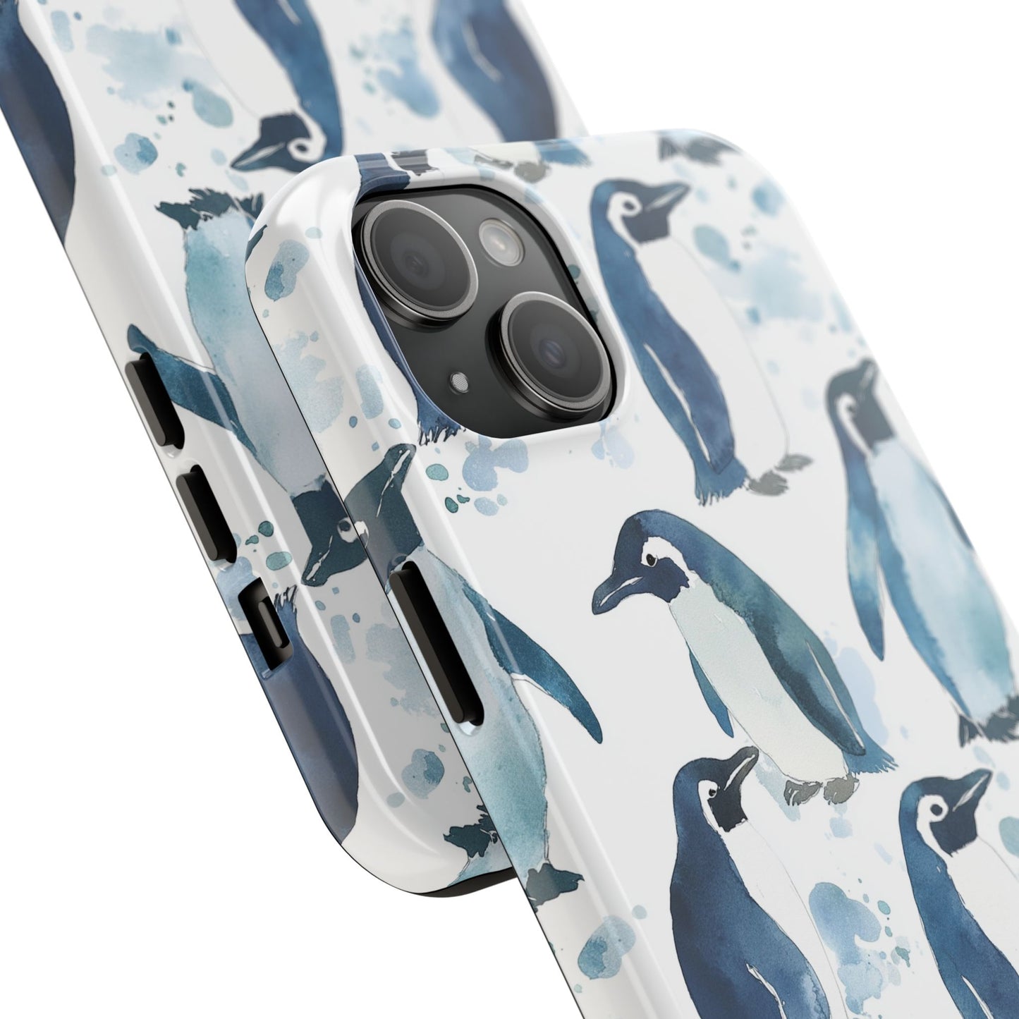 Animal Instinct | Watercolor Blue Gray Penguins