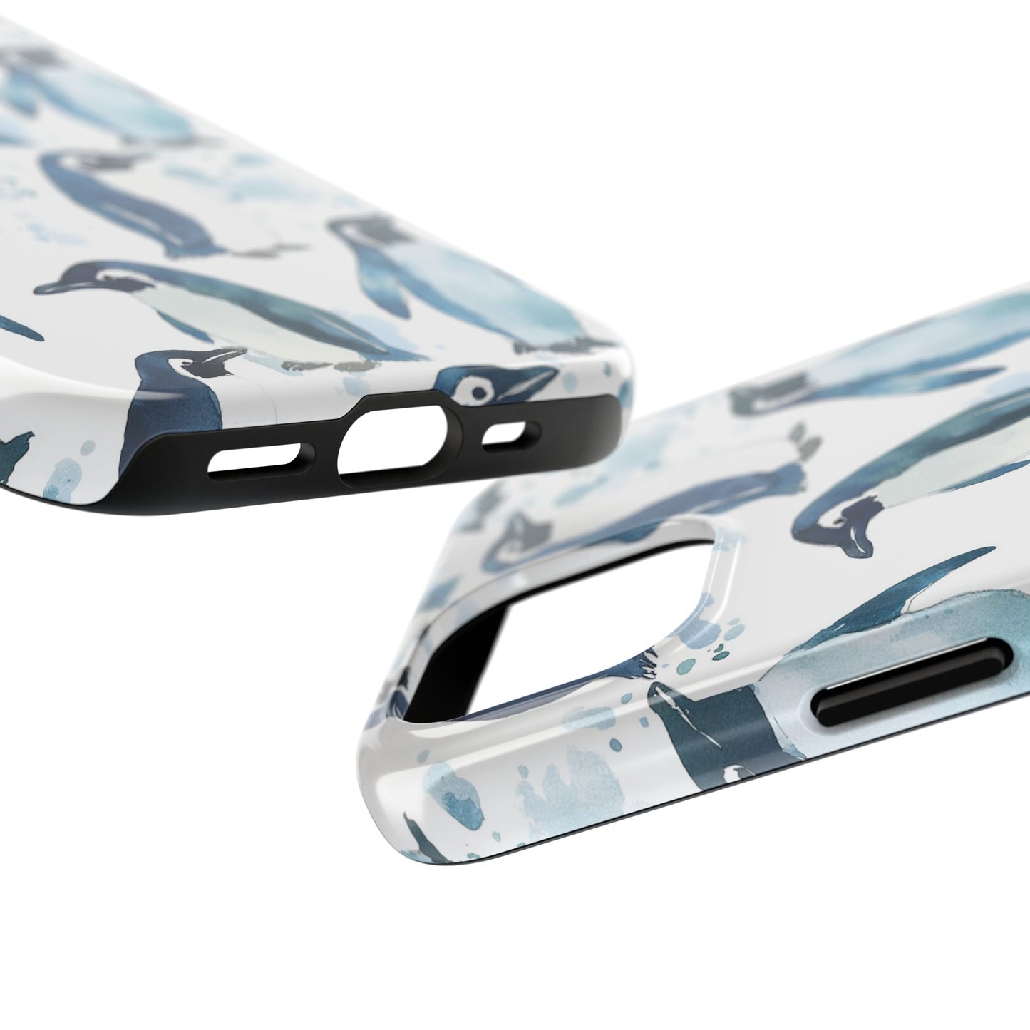 Animal Instinct | Watercolor Blue Gray Penguins