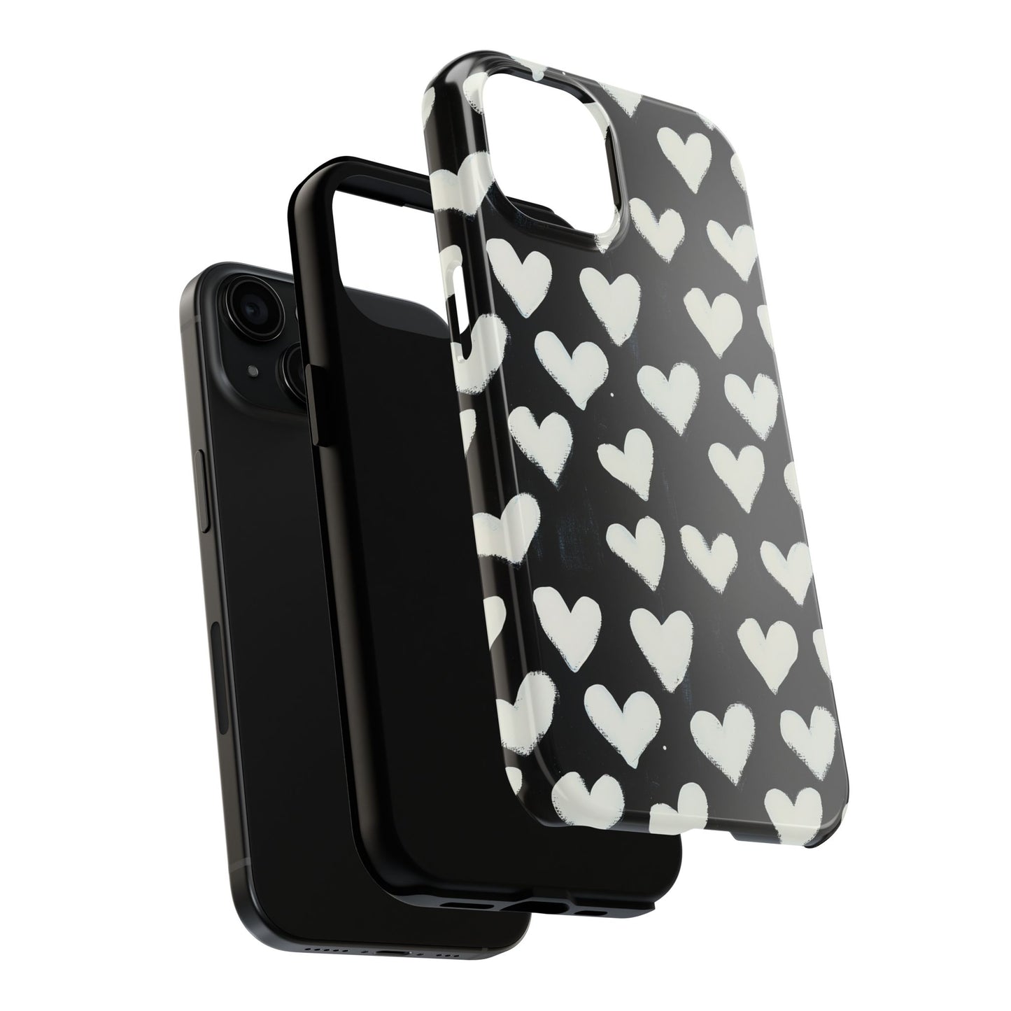 Love is in the Air | White Hearts on Black