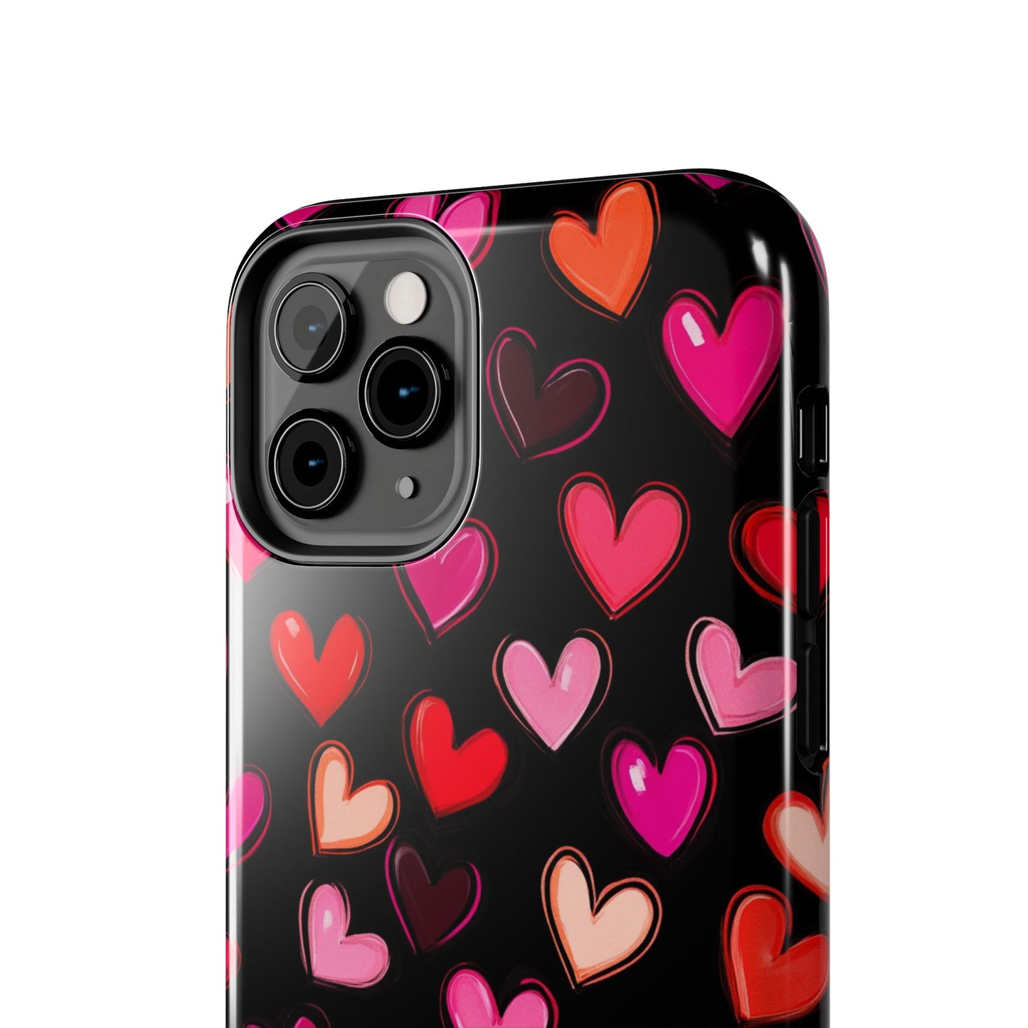 Love is in the Air | Colorful Hearts on Black