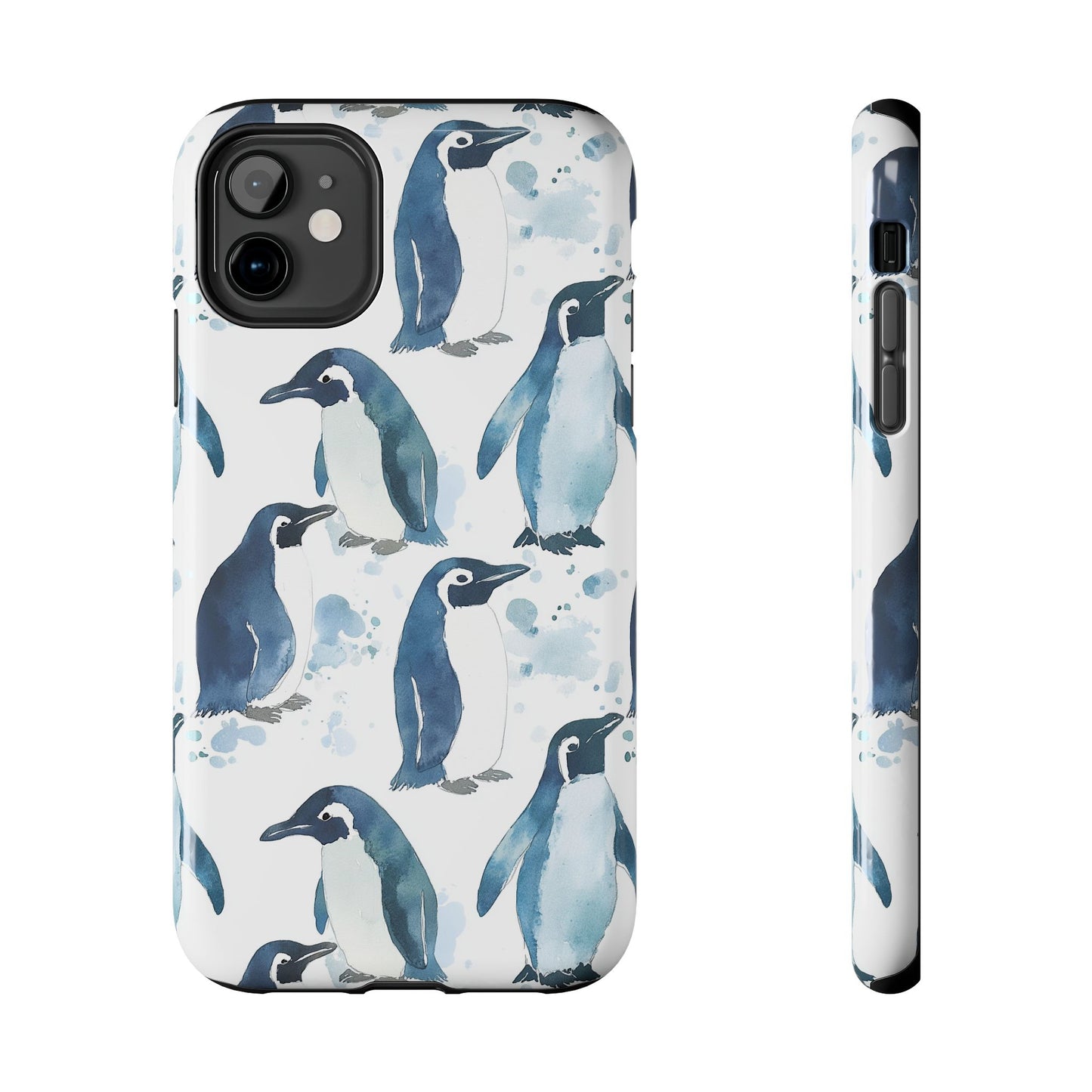 Animal Instinct | Watercolor Blue Gray Penguins