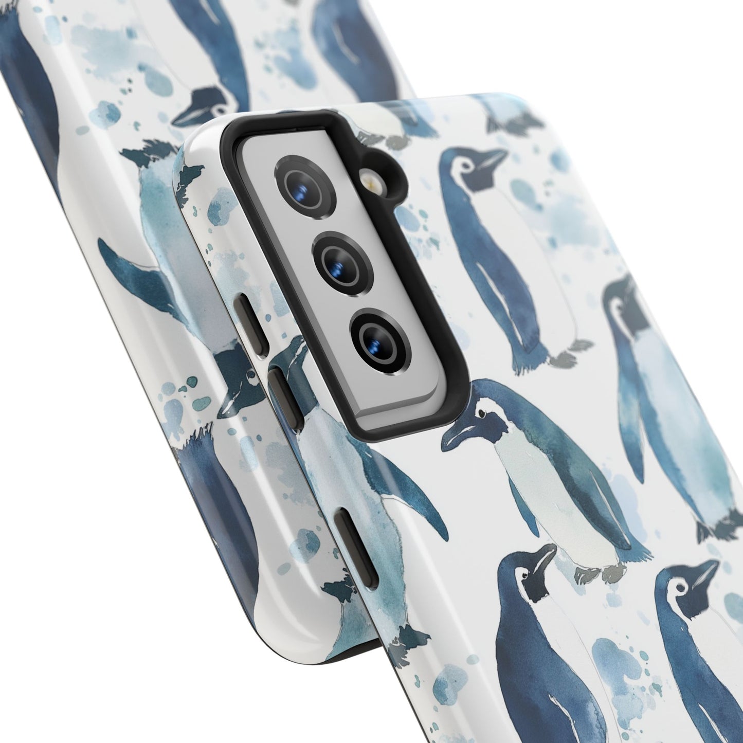 Animal Instinct | Watercolor Blue Gray Penguins