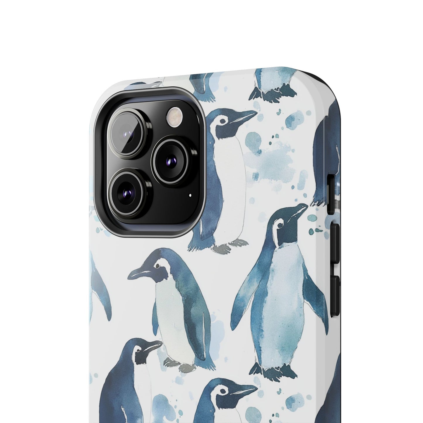 Animal Instinct | Watercolor Blue Gray Penguins