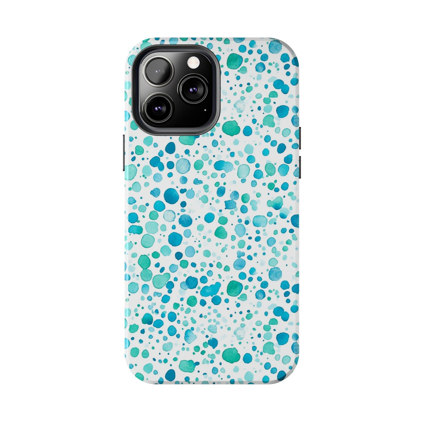Trendy Spots | Aqua Watercolor Polka Dots
