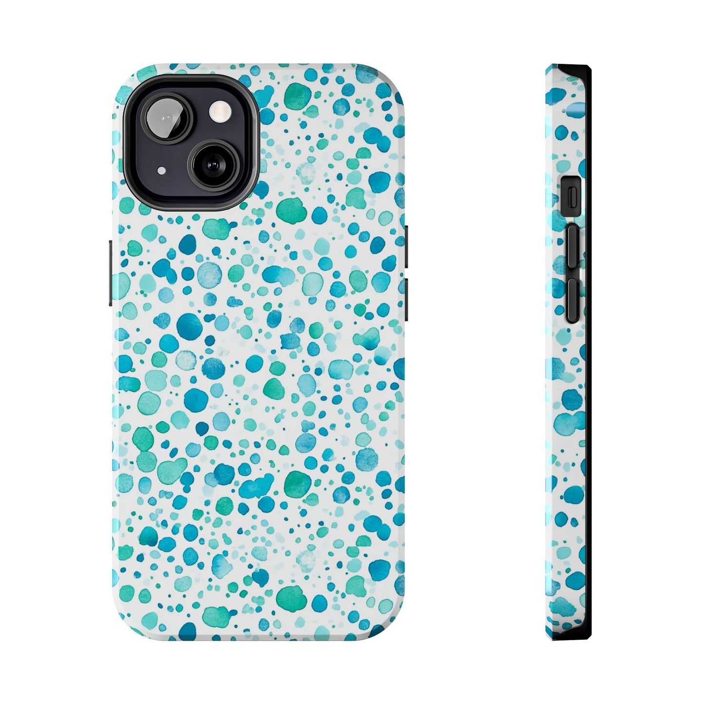 Trendy Spots | Aqua Watercolor Polka Dots