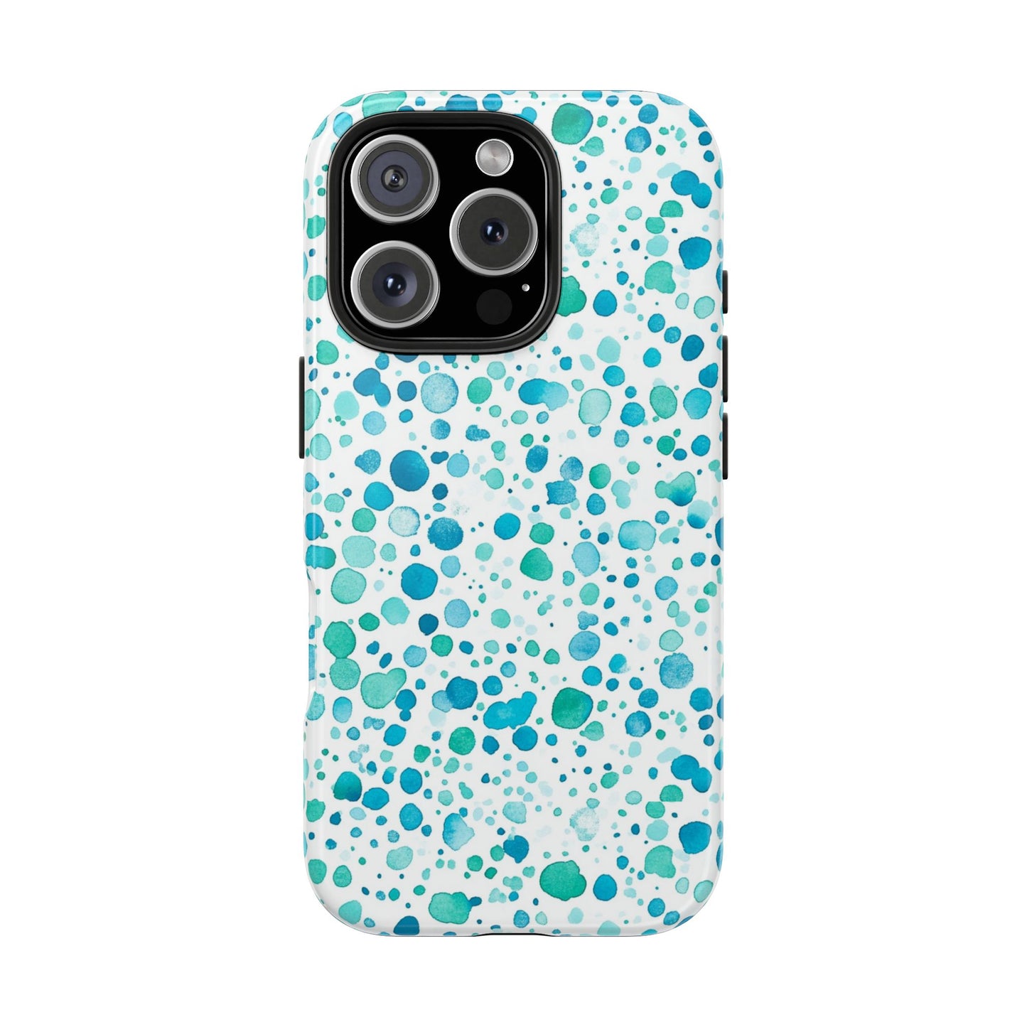 Trendy Spots | Aqua Watercolor Polka Dots