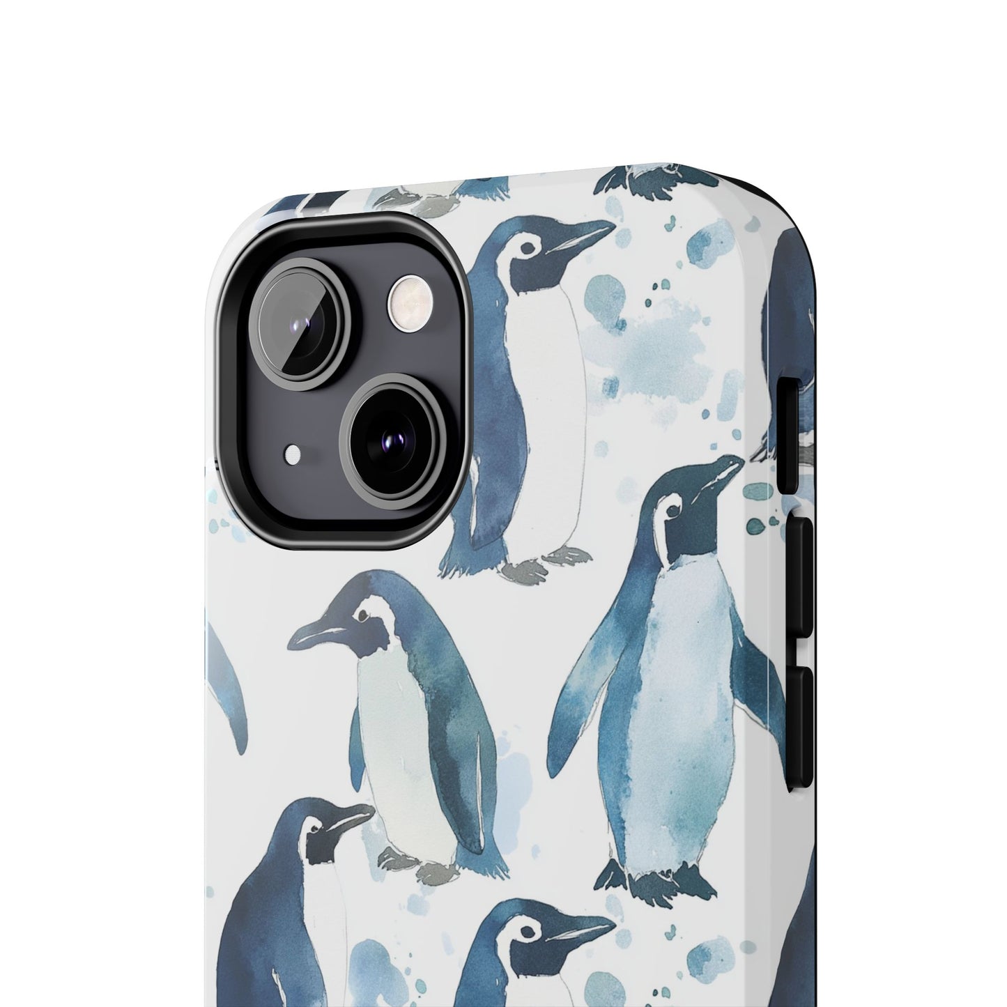 Animal Instinct | Watercolor Blue Gray Penguins