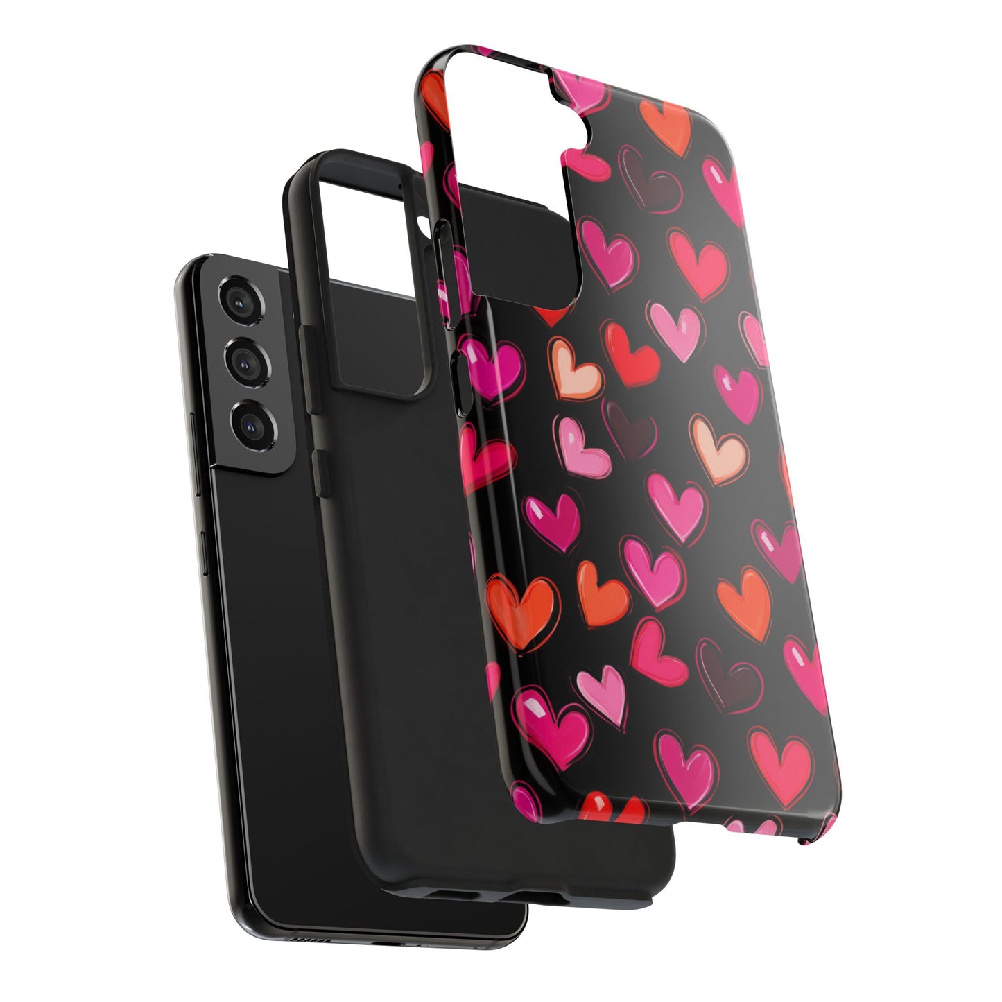Love is in the Air | Colorful Hearts on Black