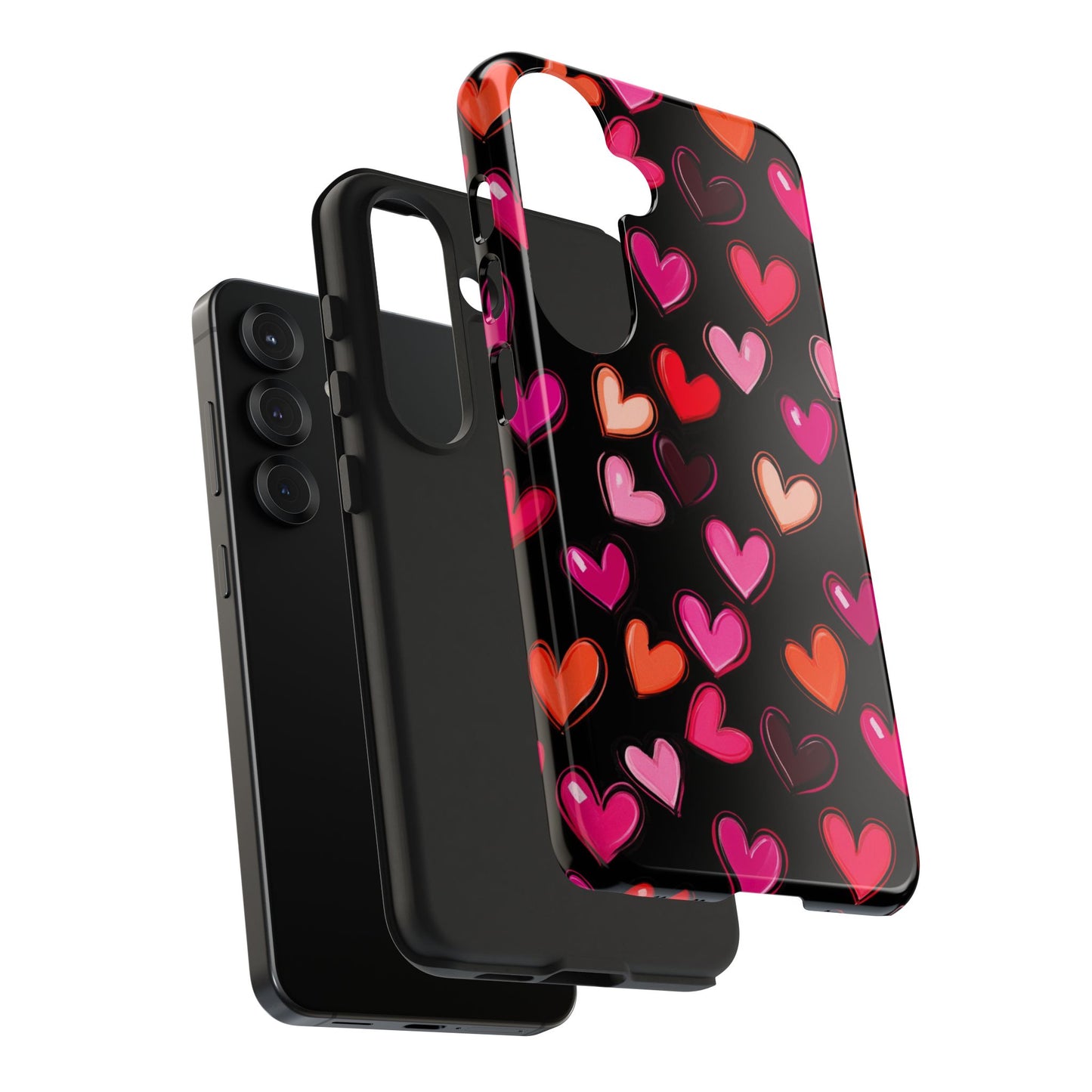 Love is in the Air | Colorful Hearts on Black
