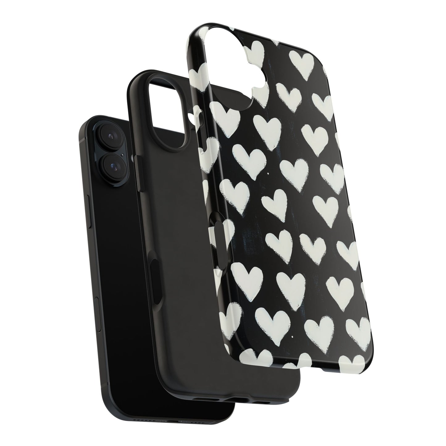 Love is in the Air | White Hearts on Black