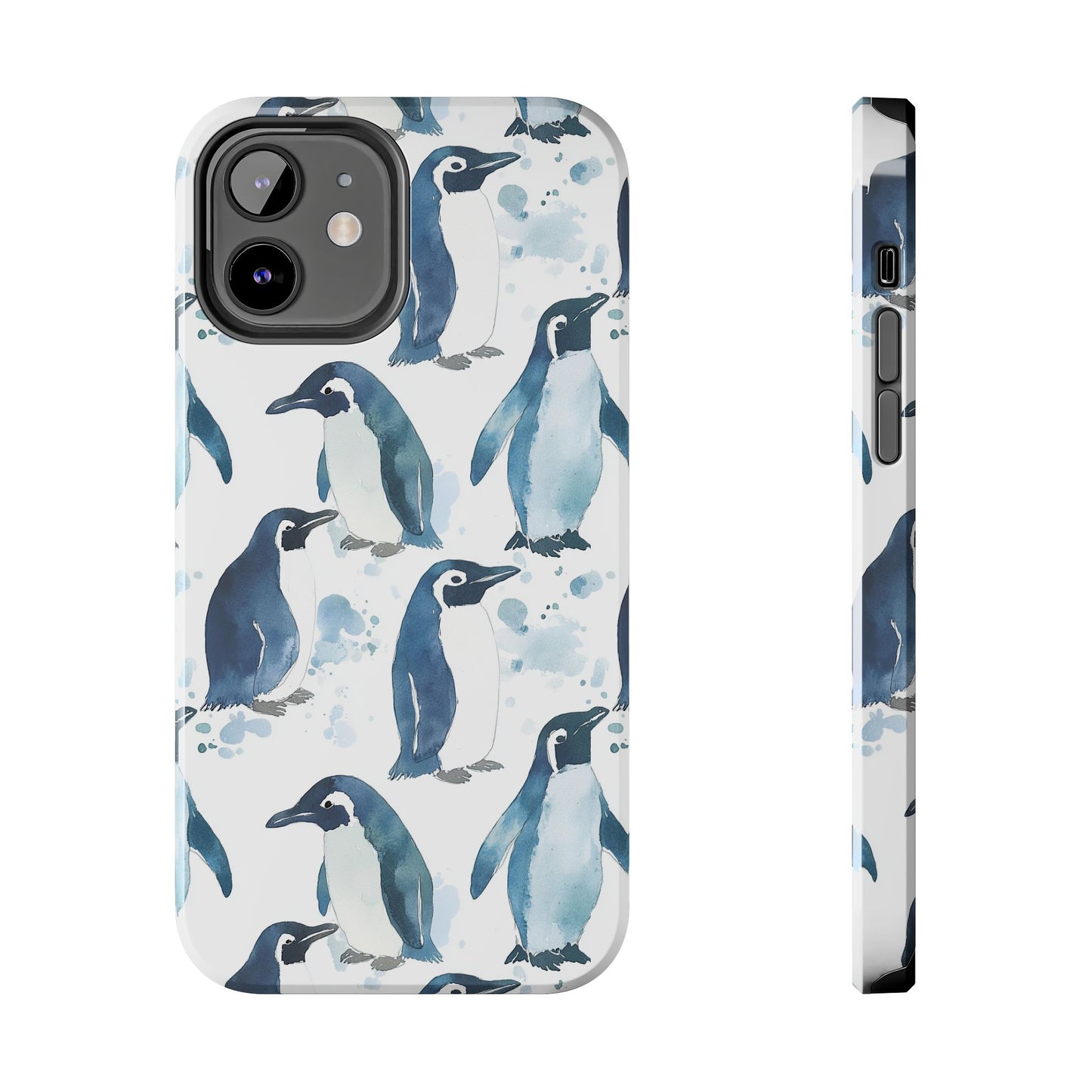 Animal Instinct | Watercolor Blue Gray Penguins
