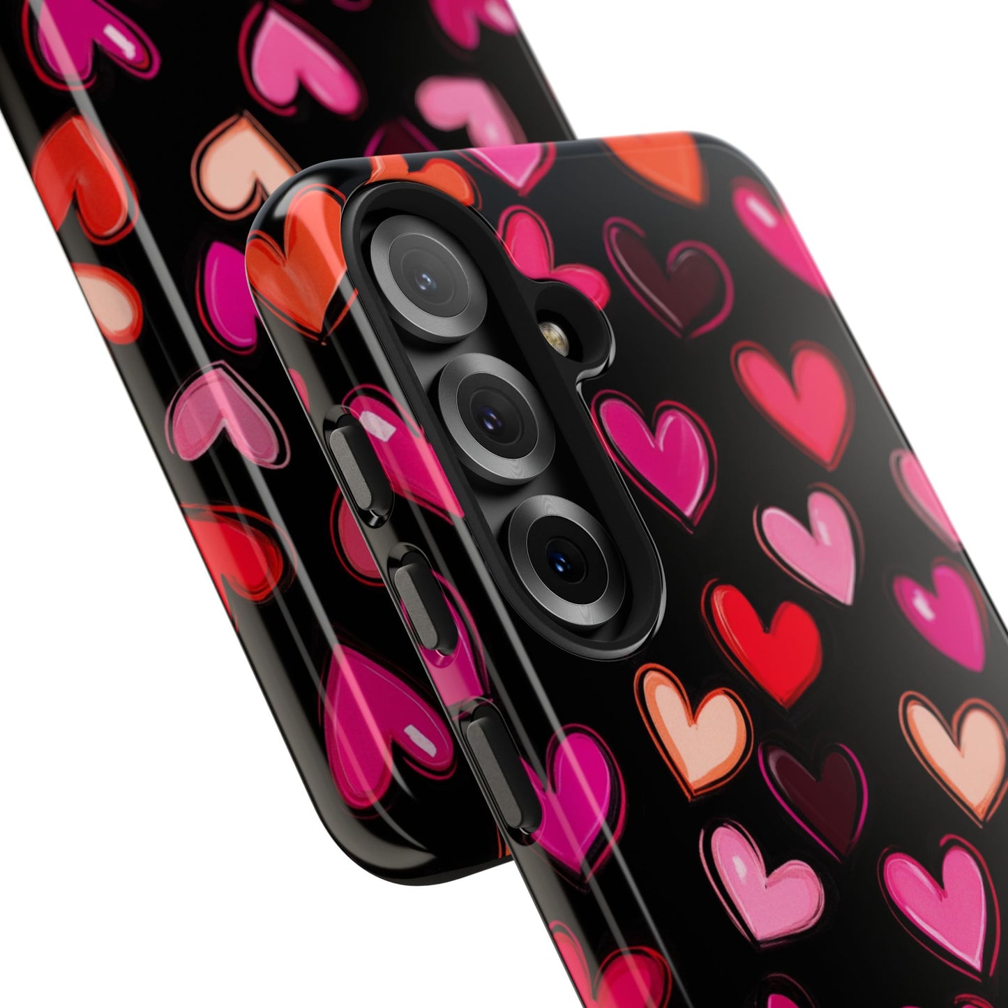 Love is in the Air | Colorful Hearts on Black