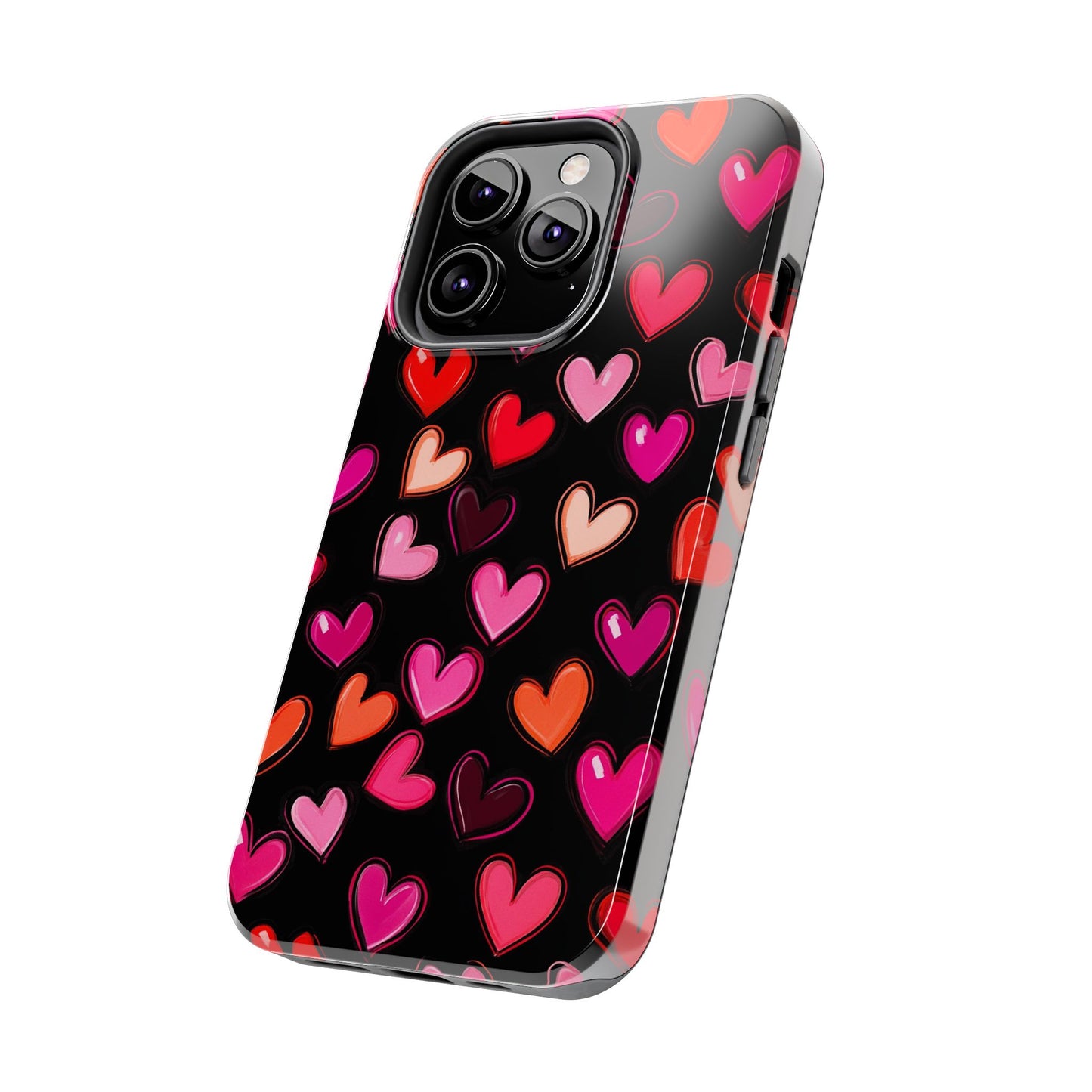Love is in the Air | Colorful Hearts on Black