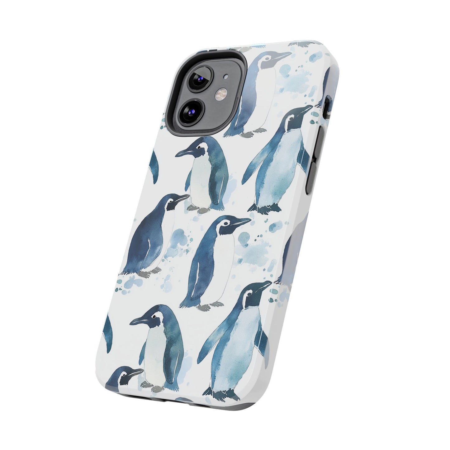 Animal Instinct | Watercolor Blue Gray Penguins