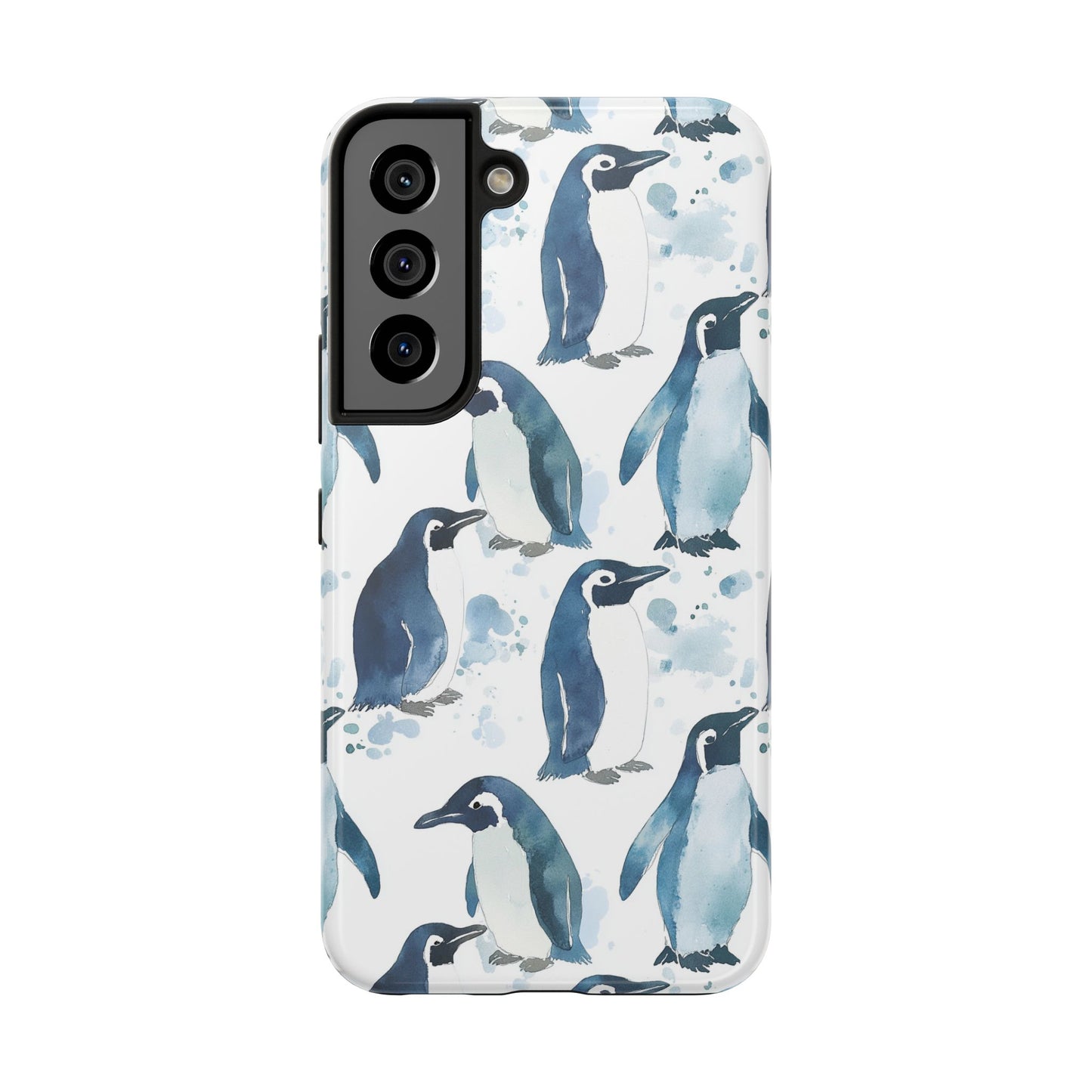Animal Instinct | Watercolor Blue Gray Penguins