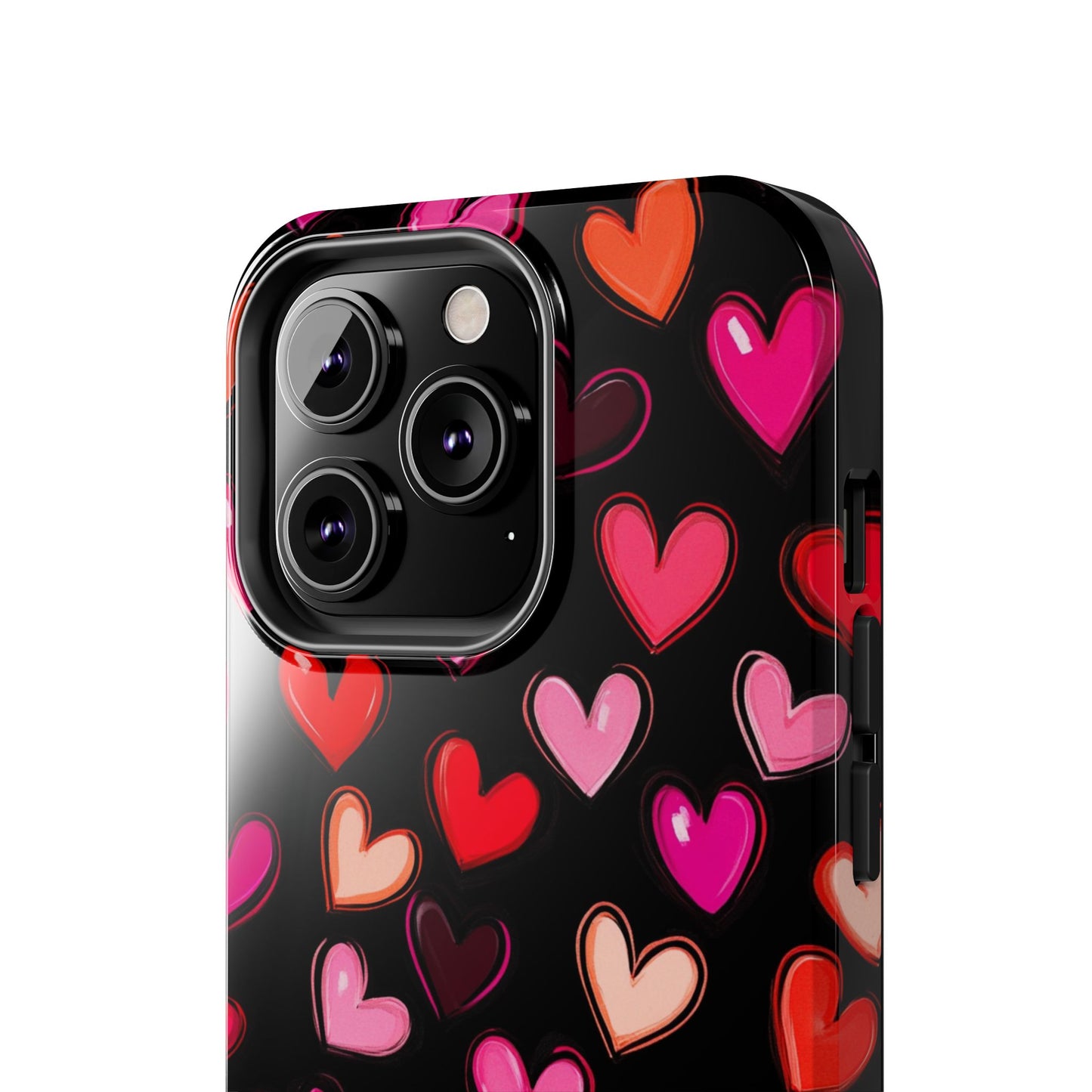Love is in the Air | Colorful Hearts on Black