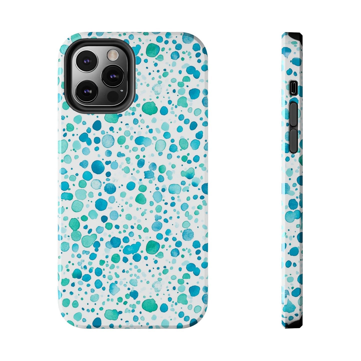 Trendy Spots | Aqua Watercolor Polka Dots