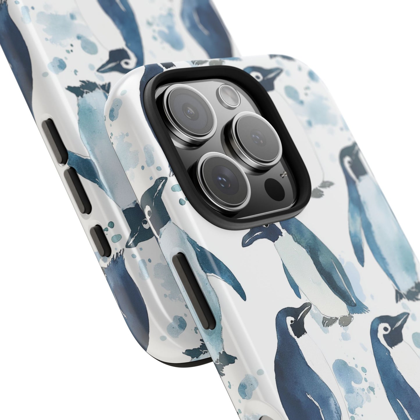 Animal Instinct | Watercolor Blue Gray Penguins
