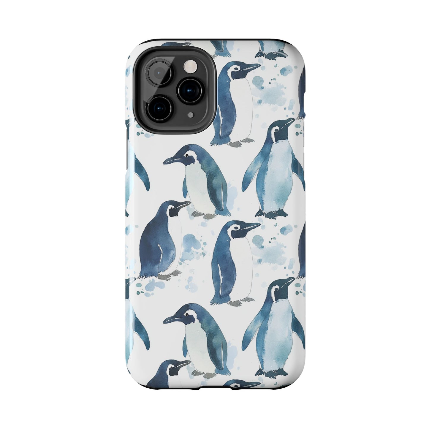 Animal Instinct | Watercolor Blue Gray Penguins