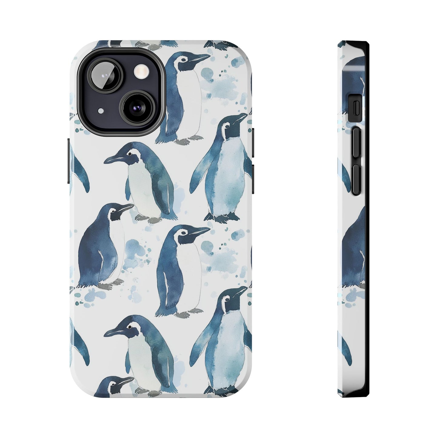Animal Instinct | Watercolor Blue Gray Penguins