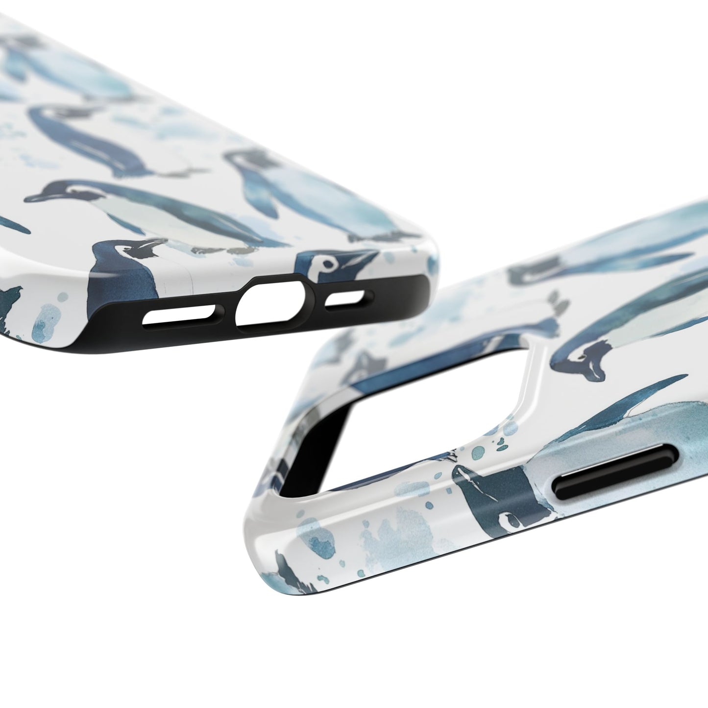 Animal Instinct | Watercolor Blue Gray Penguins