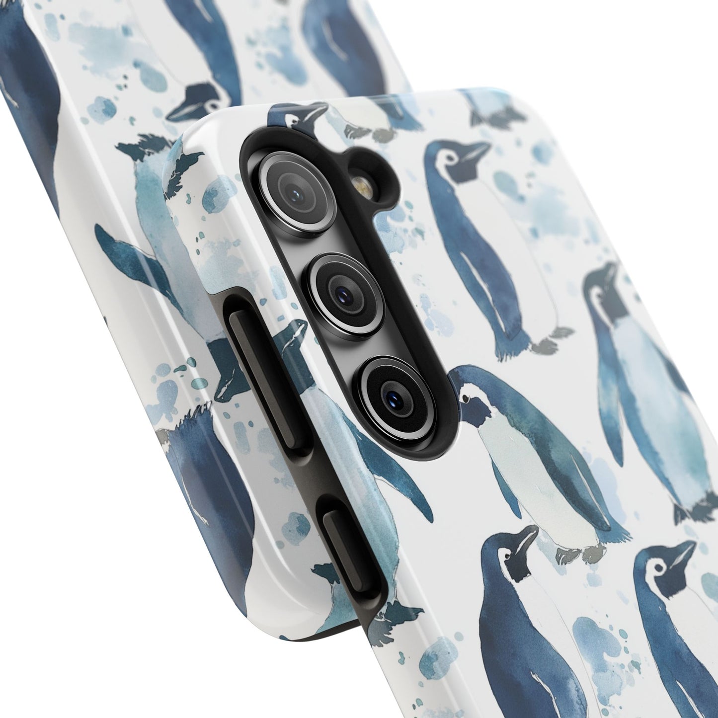 Animal Instinct | Watercolor Blue Gray Penguins