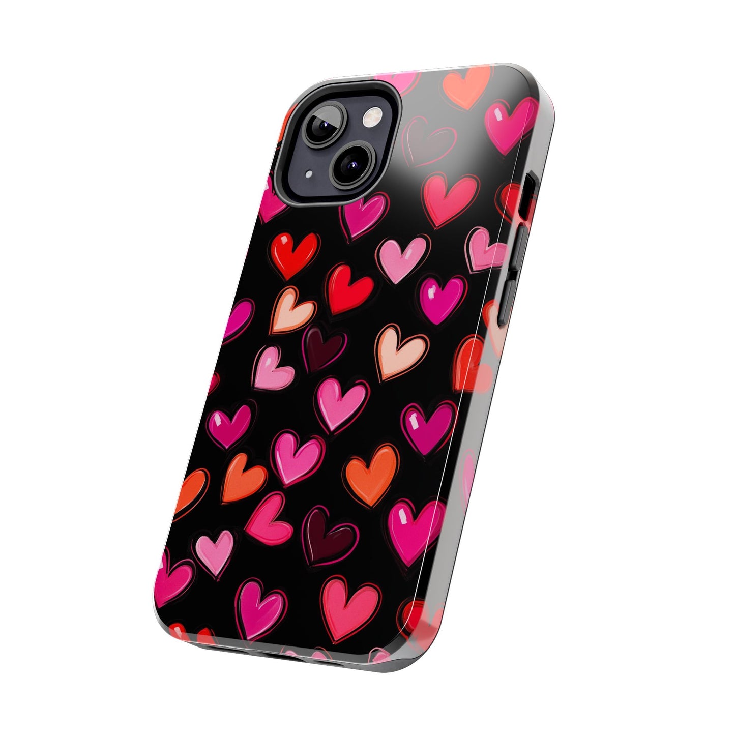 Love is in the Air | Colorful Hearts on Black