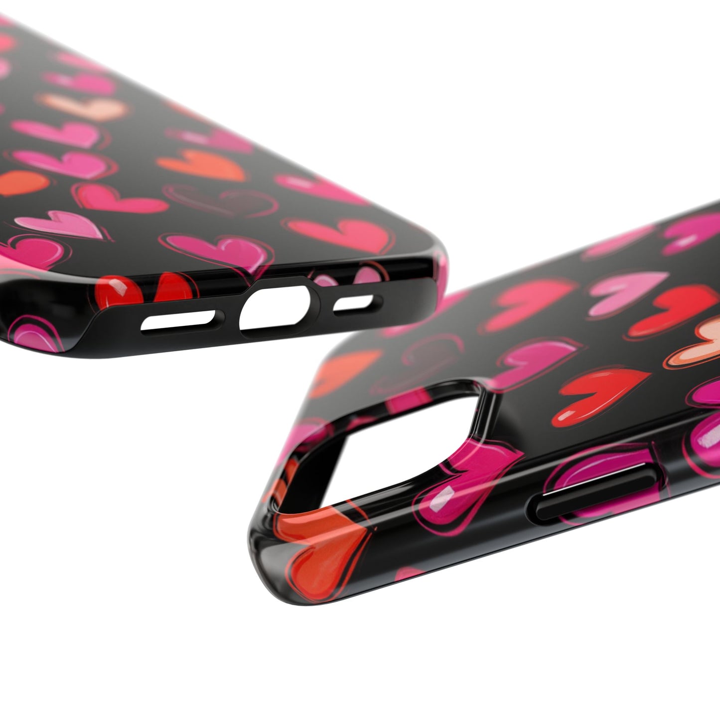 Love is in the Air | Colorful Hearts on Black