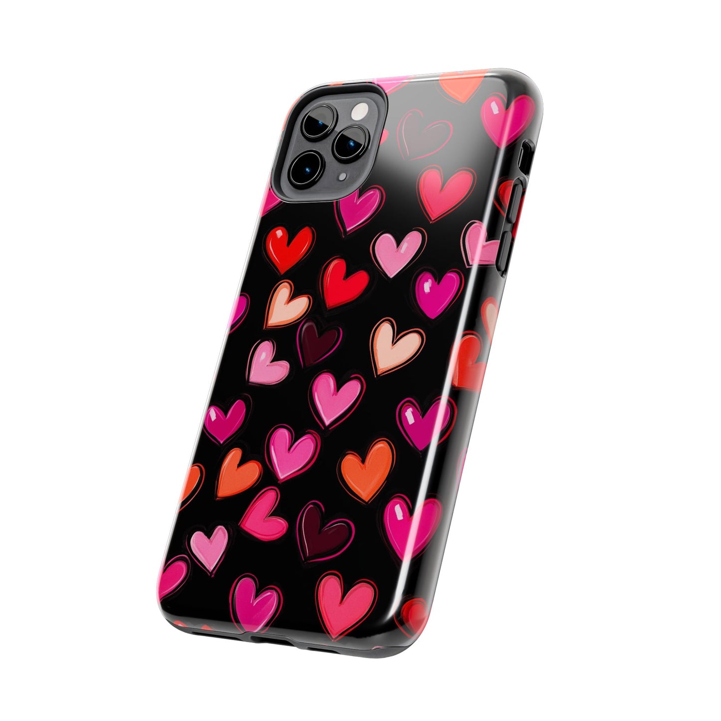 Love is in the Air | Colorful Hearts on Black