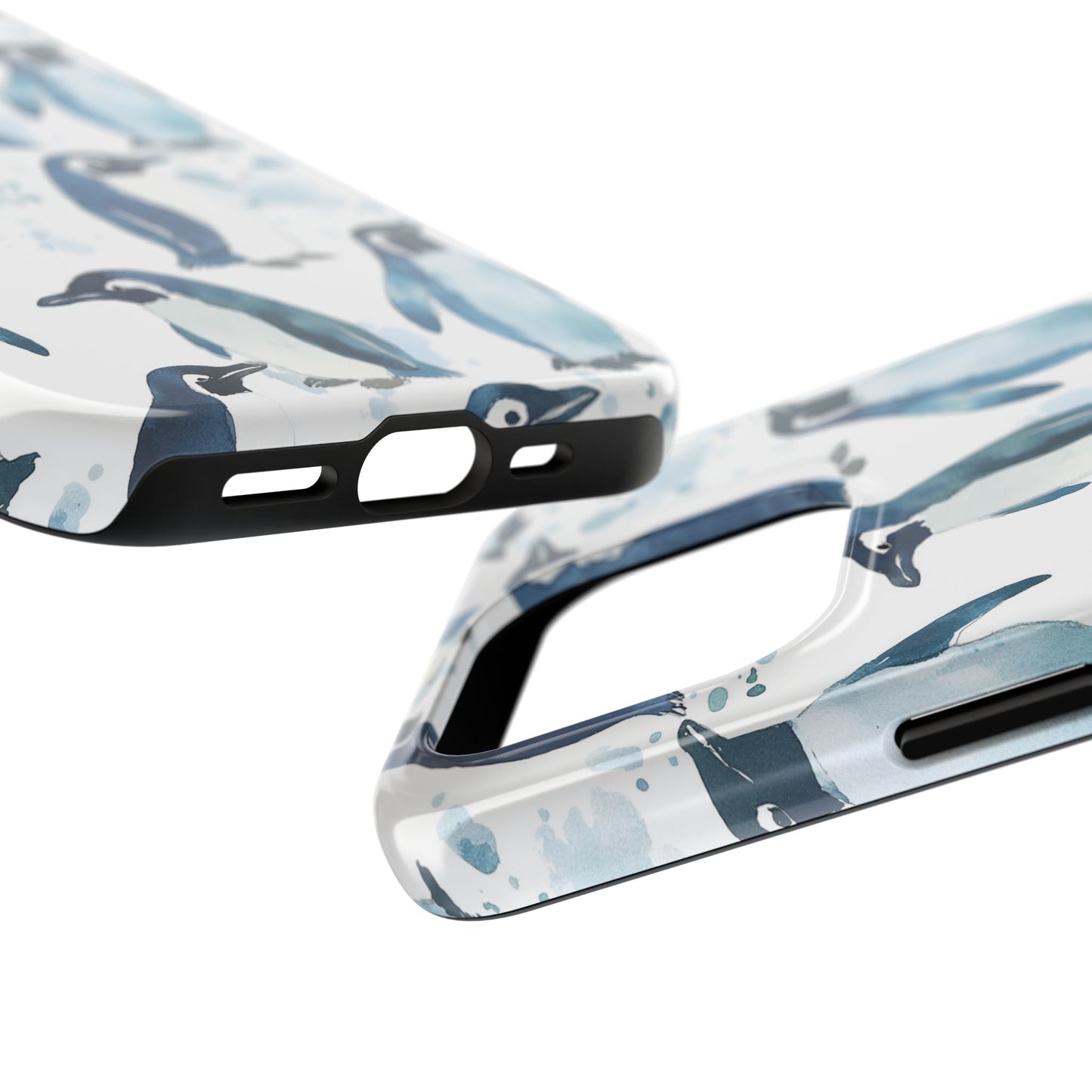 Animal Instinct | Watercolor Blue Gray Penguins