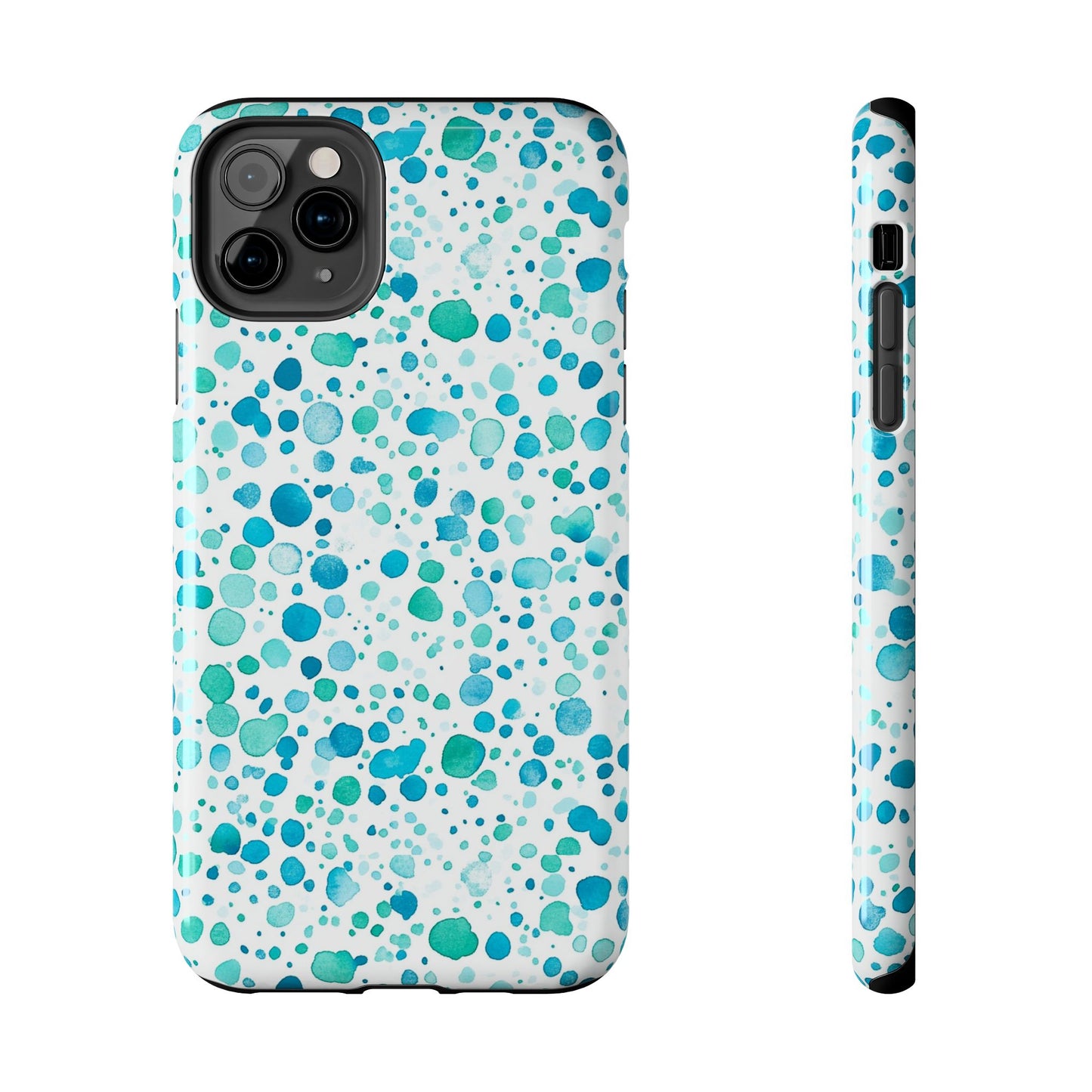 Trendy Spots | Aqua Watercolor Polka Dots