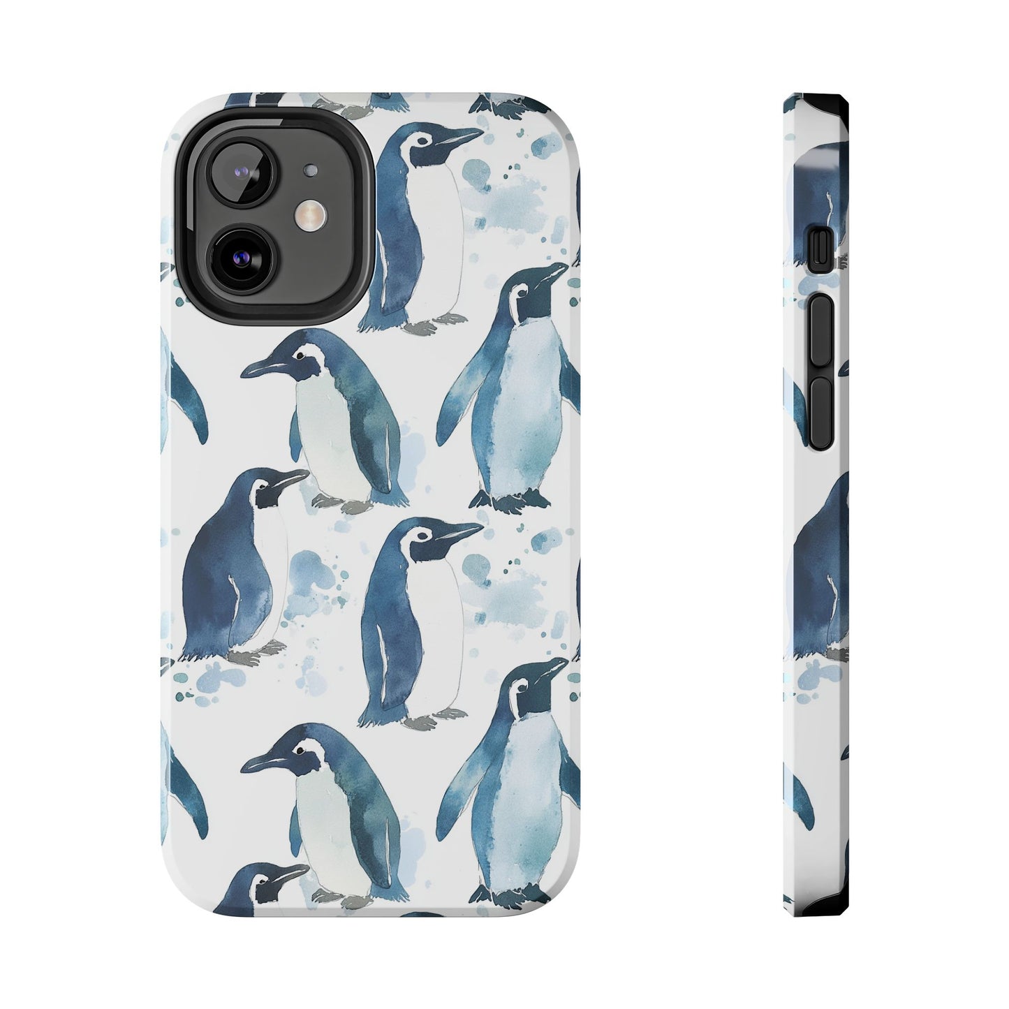 Animal Instinct | Watercolor Blue Gray Penguins