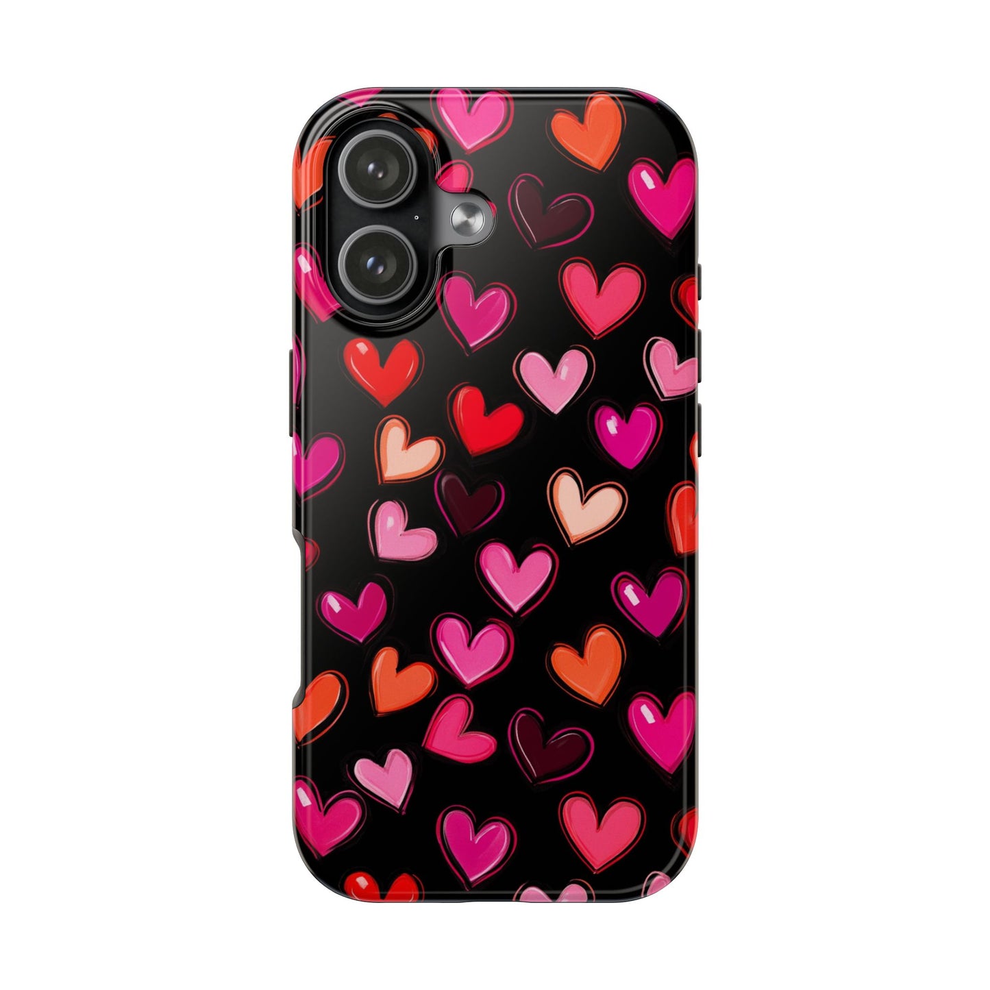 Love is in the Air | Colorful Hearts on Black