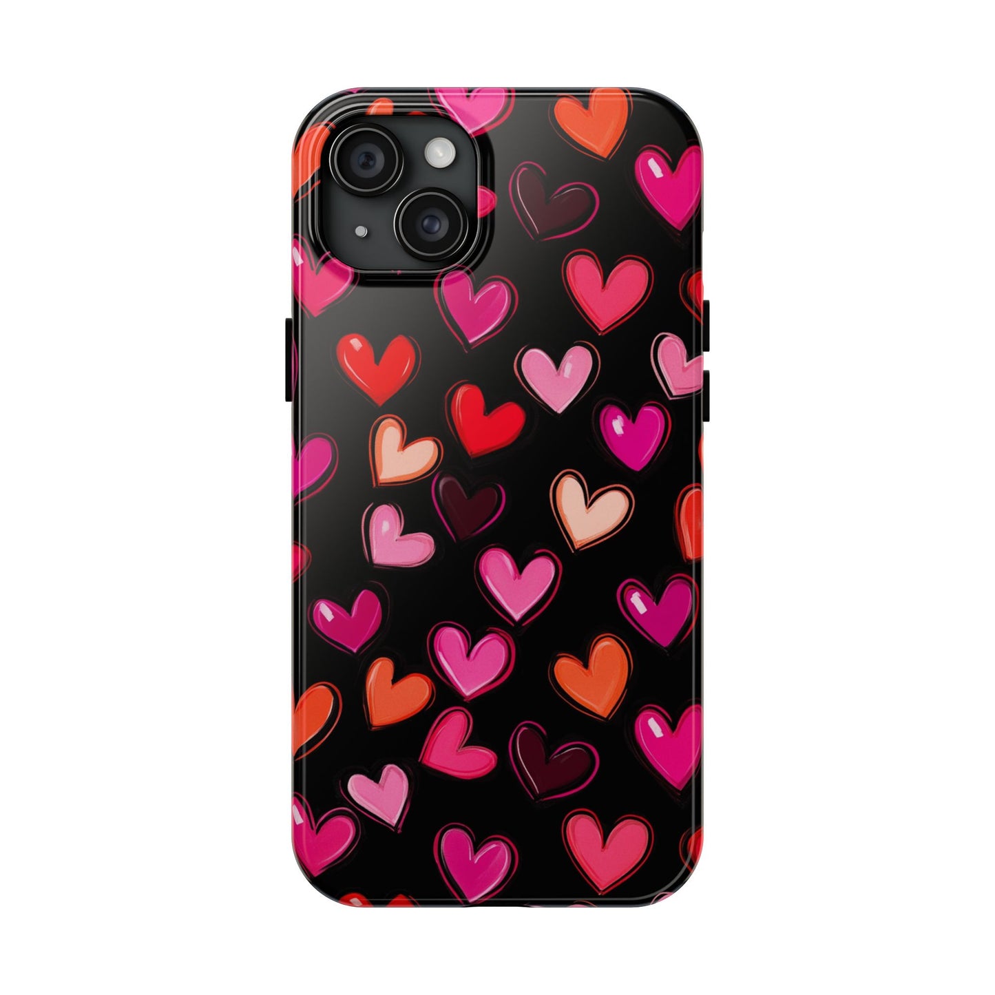 Love is in the Air | Colorful Hearts on Black