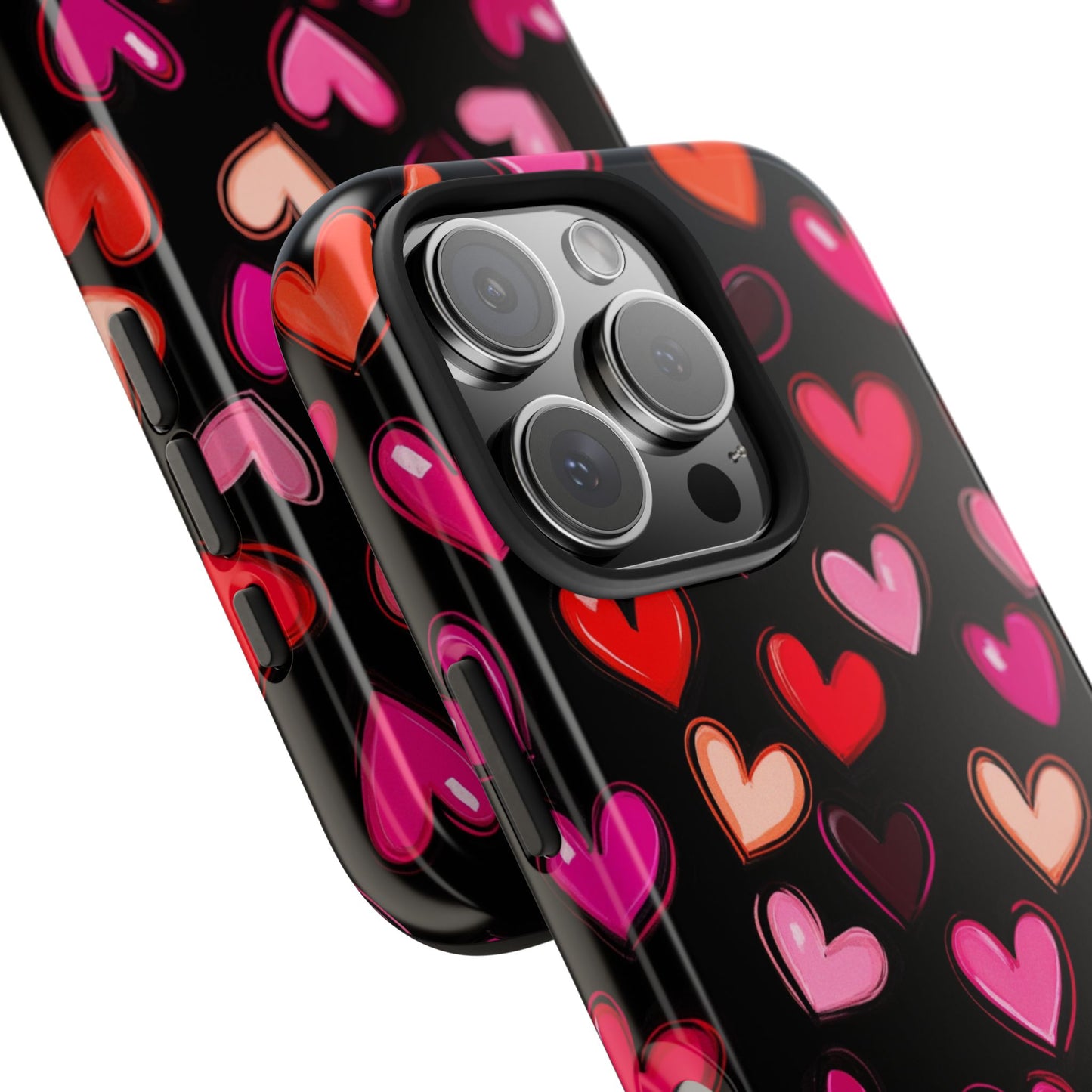 Love is in the Air | Colorful Hearts on Black