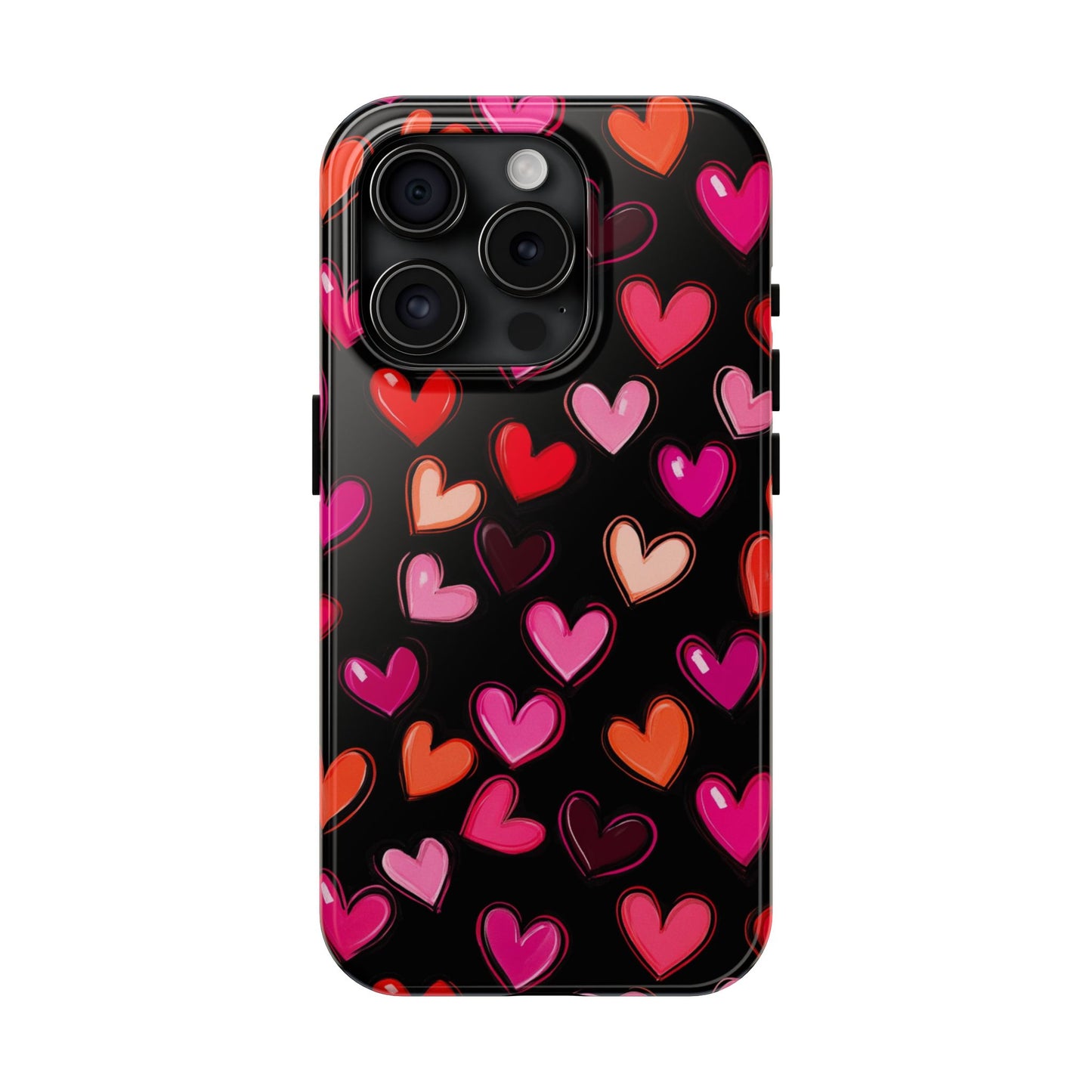 Love is in the Air | Colorful Hearts on Black
