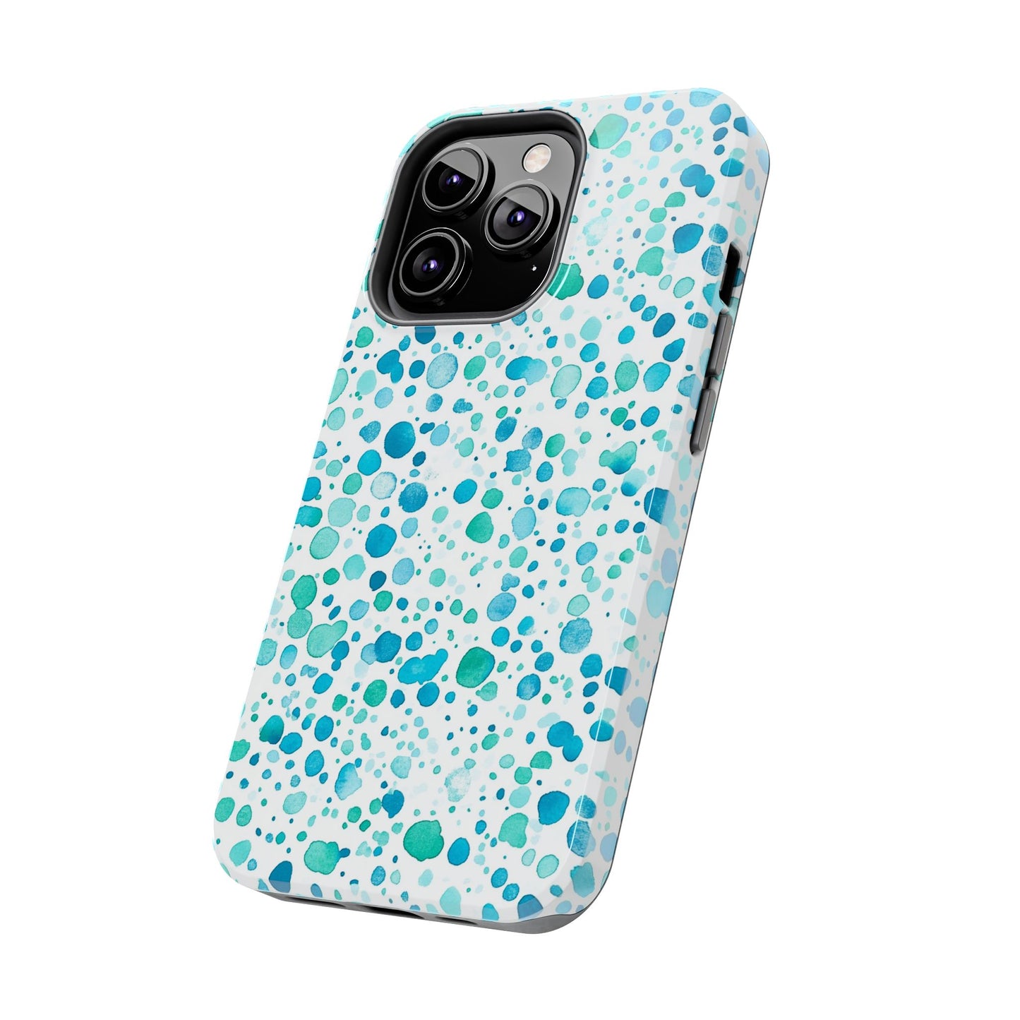 Trendy Spots | Aqua Watercolor Polka Dots